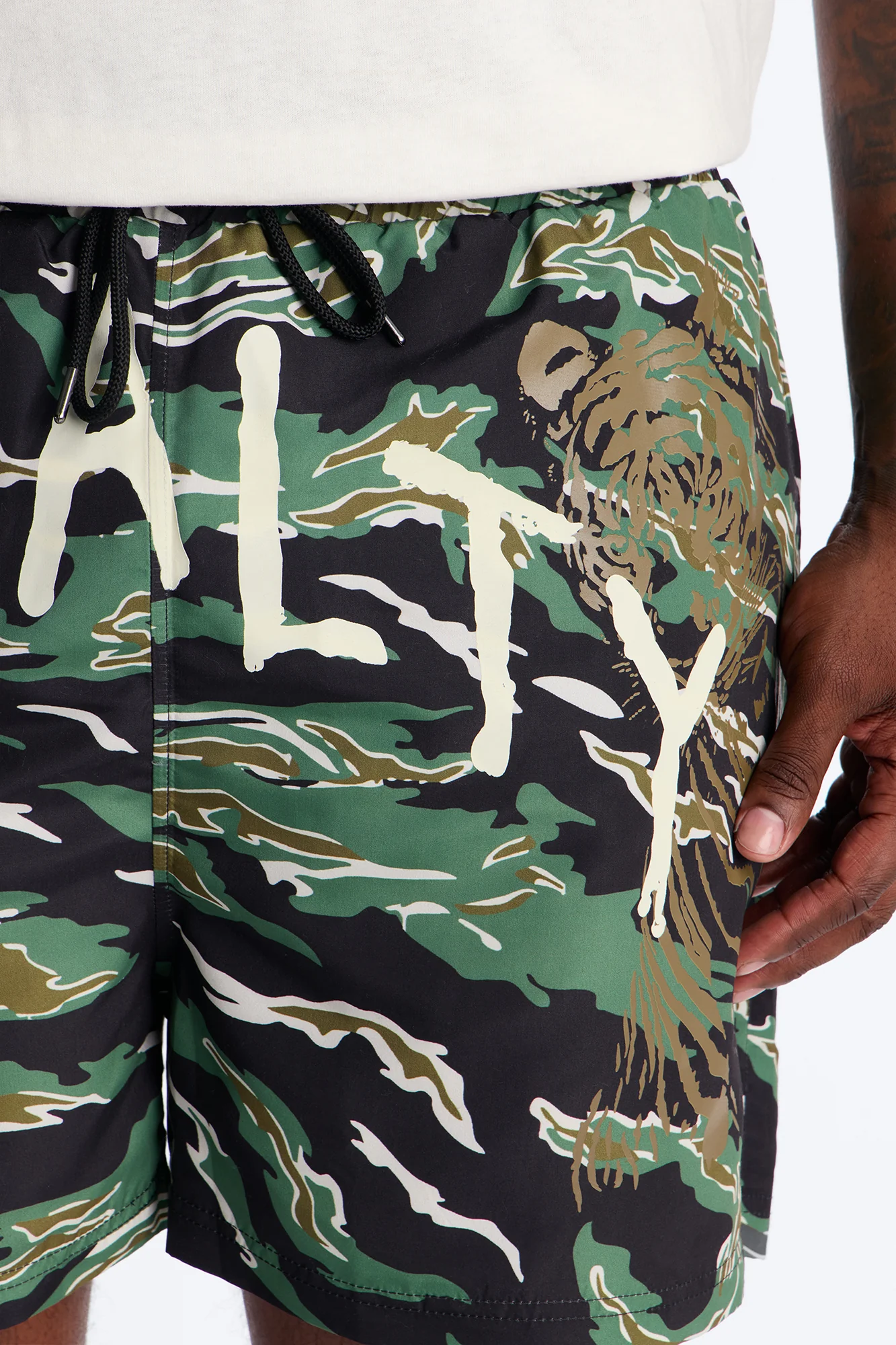 Loyalty First Camo Swim Trunk 4″ - Black/combo - Image 7