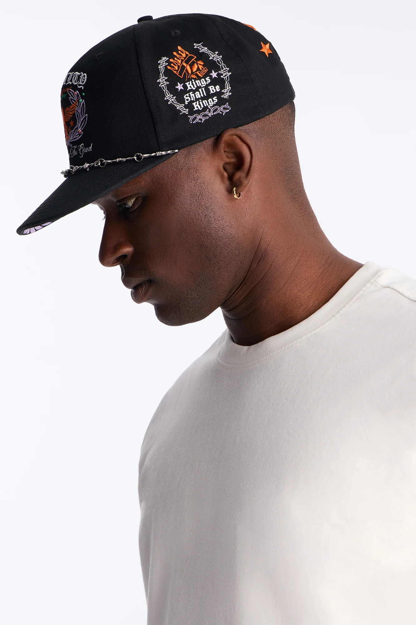 Loyalty Graphic Embroidered Snapback Hat - Black - Image 2