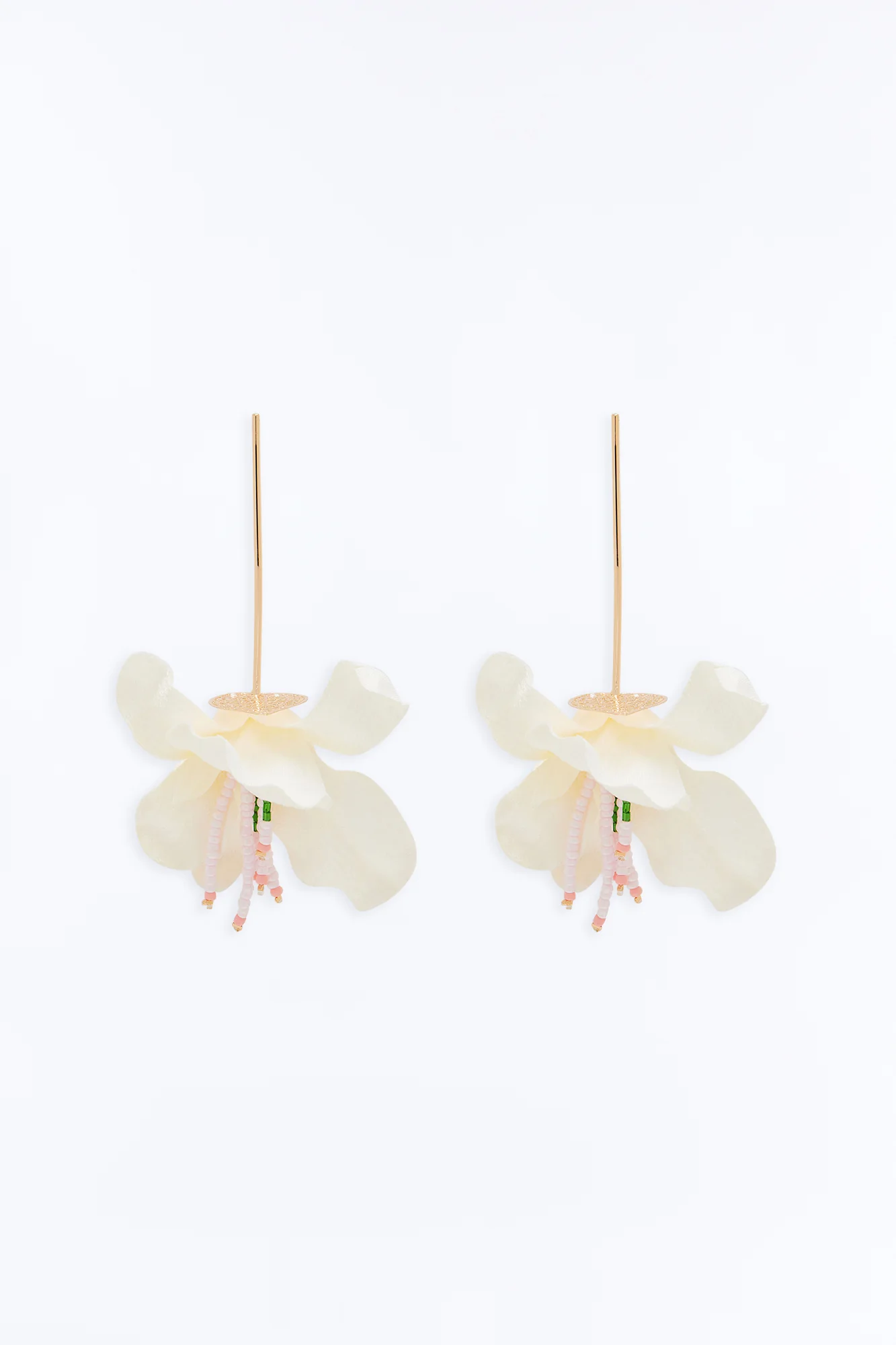 Lucia Floral Drop Earrings - White/combo