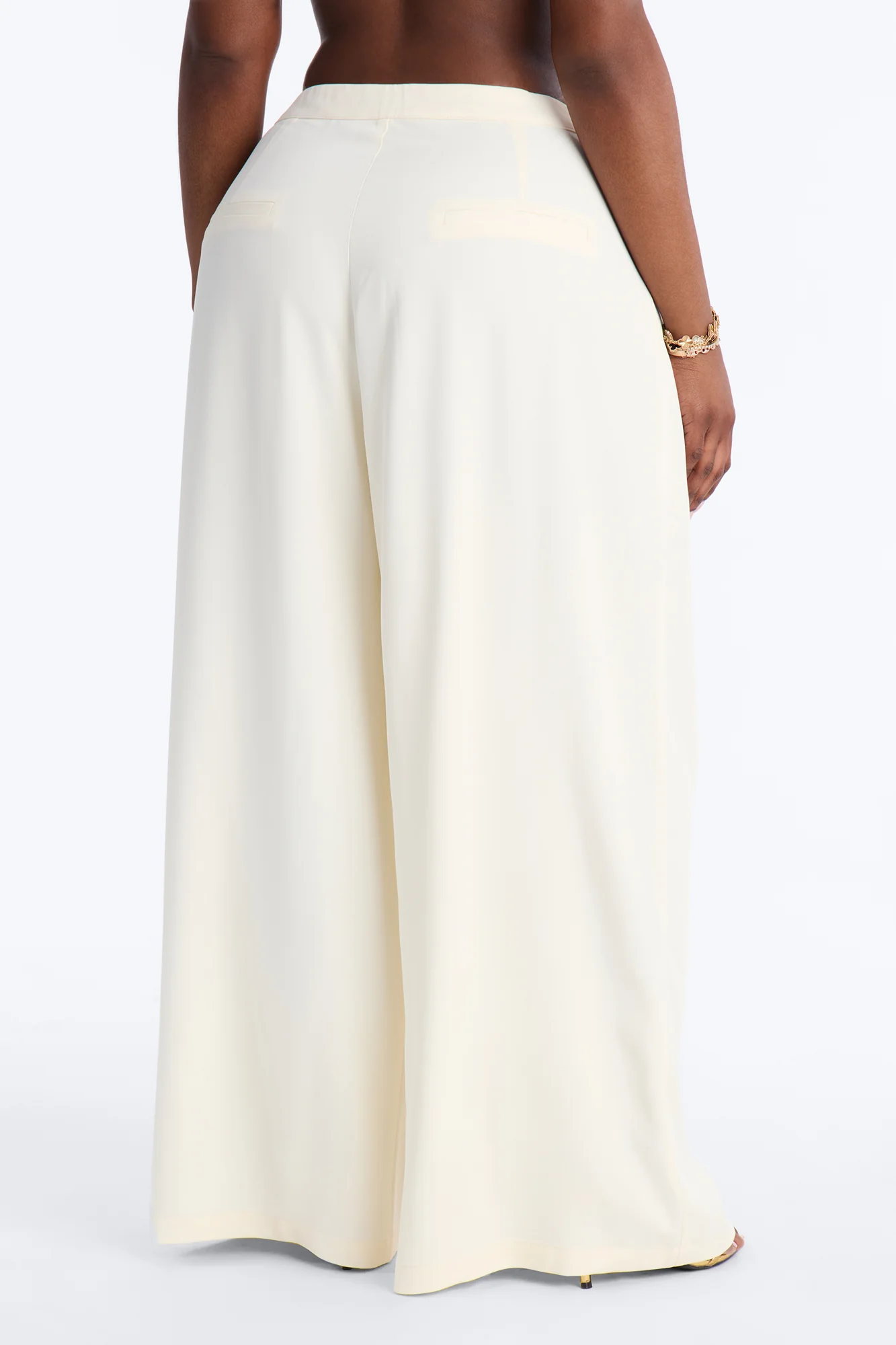 Luciane Pleated Trouser Pant 33″ - Ivory - Image 6
