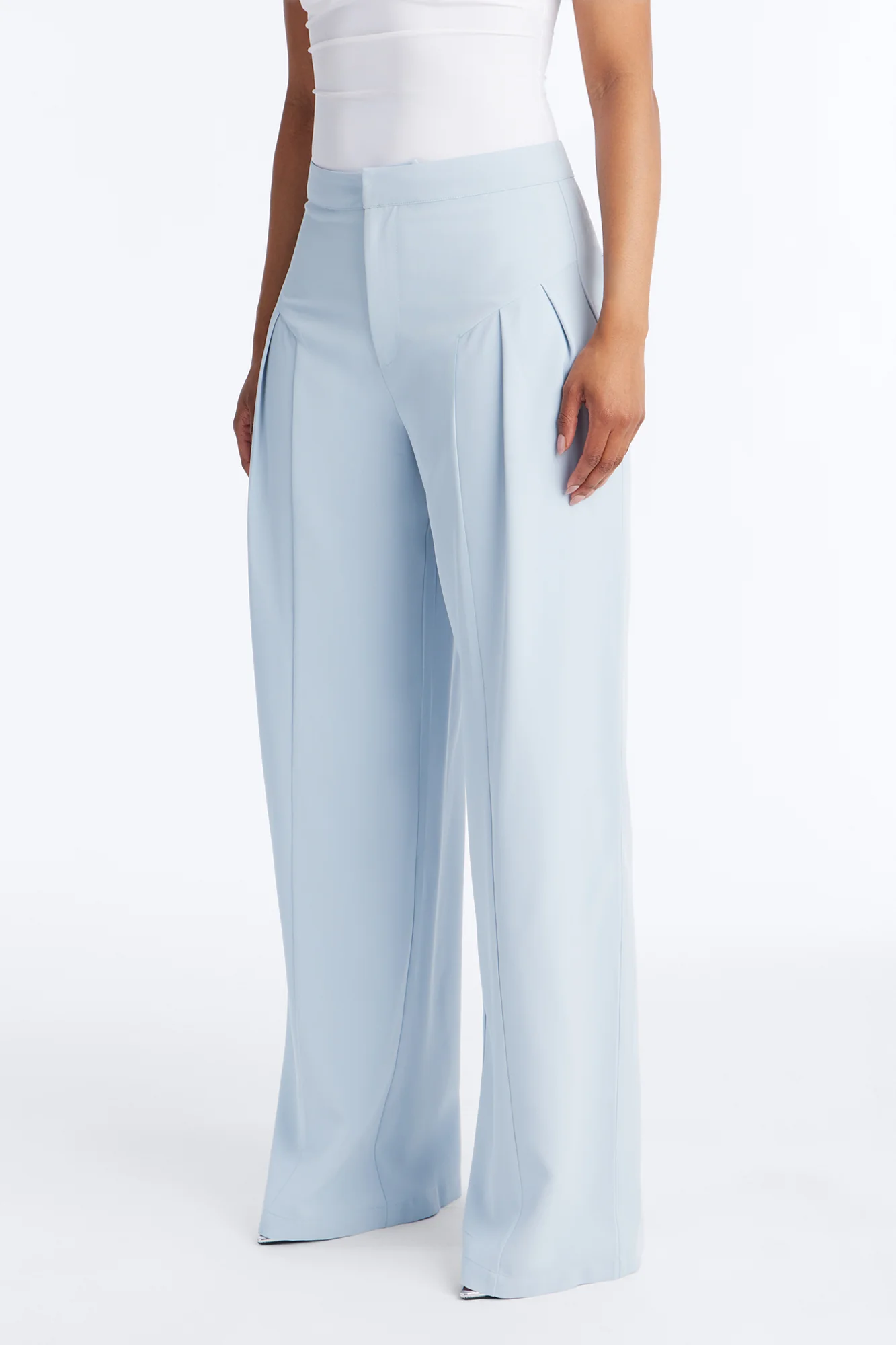 Luciane Pleated Trouser Pant 33″ - Light Blue - Image 2