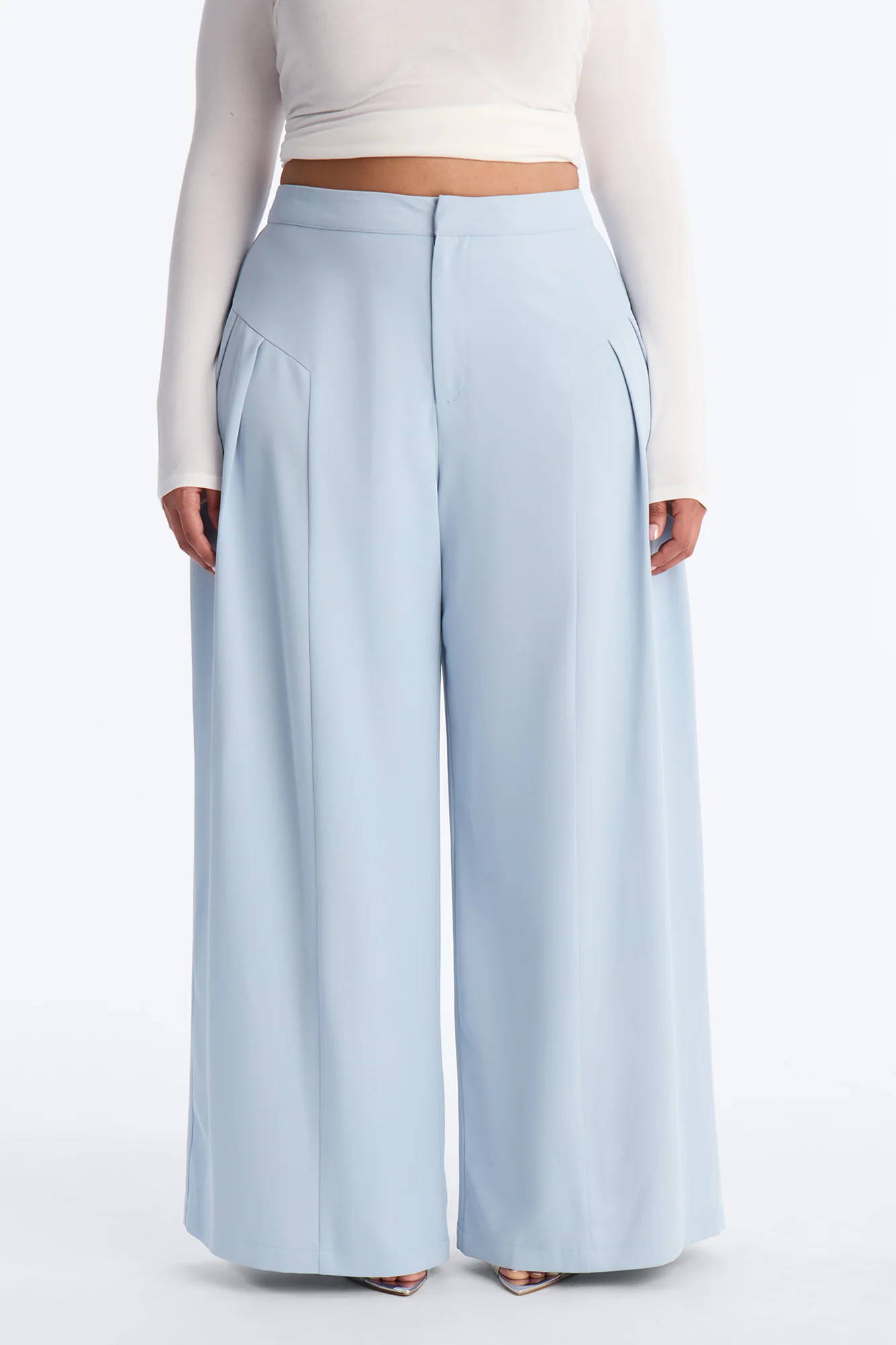 Luciane Pleated Trouser Pant 33″ - Light Blue - Image 6
