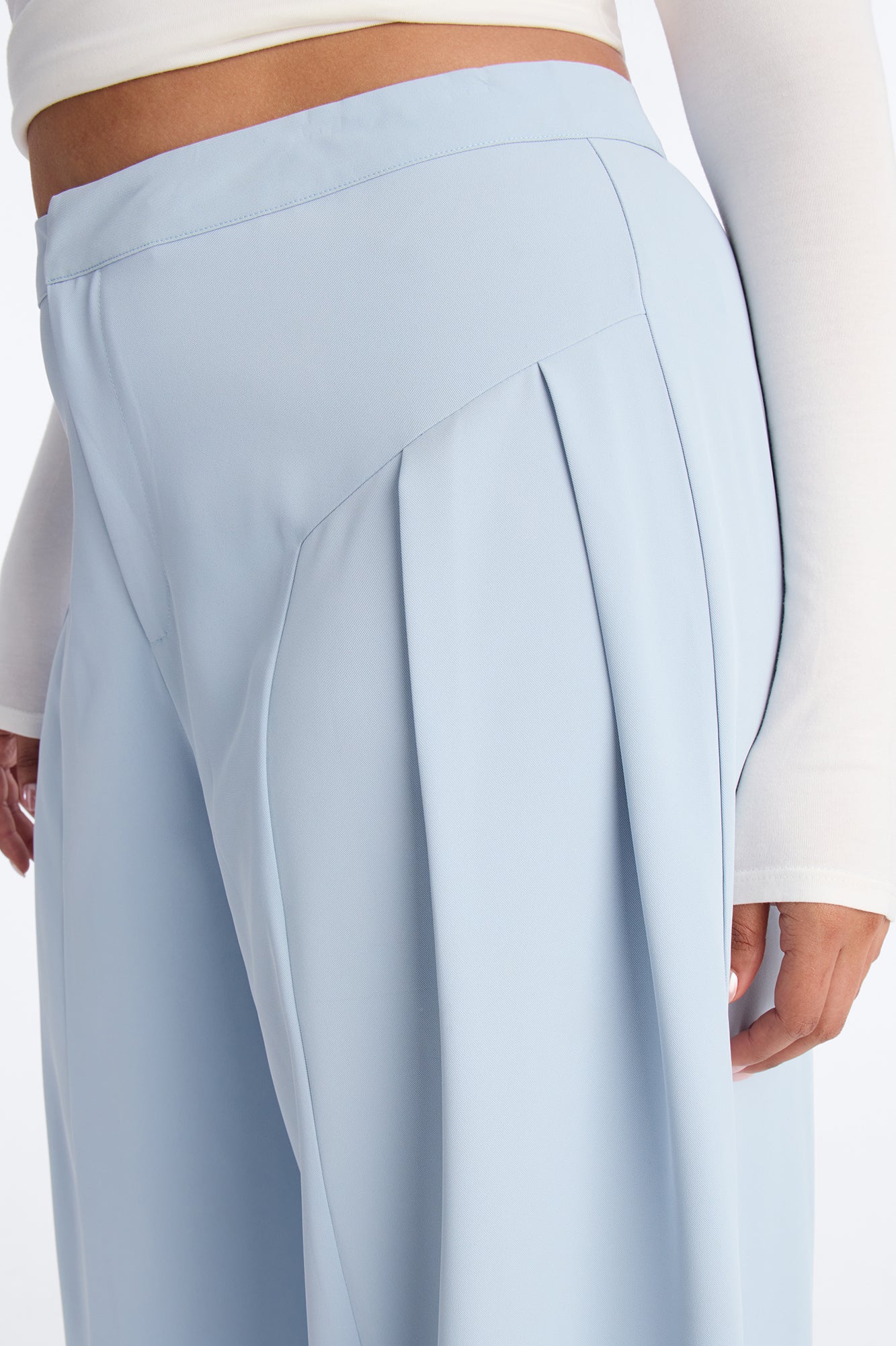 Luciane Pleated Trouser Pant 33″ - Light Blue - Image 7