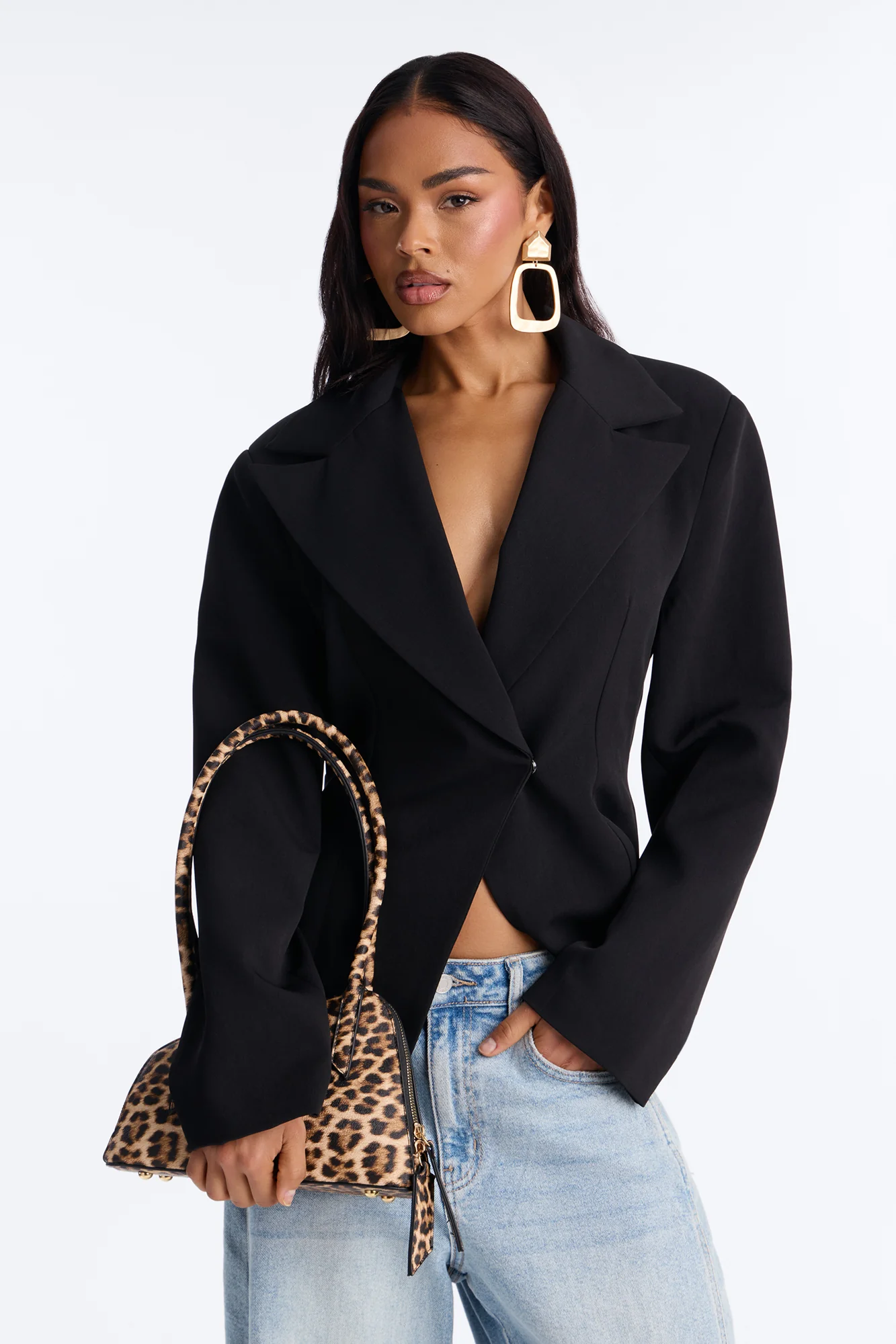 Lucky Catch Embossed Croc Shoulder Handbag - Leopard - Image 2
