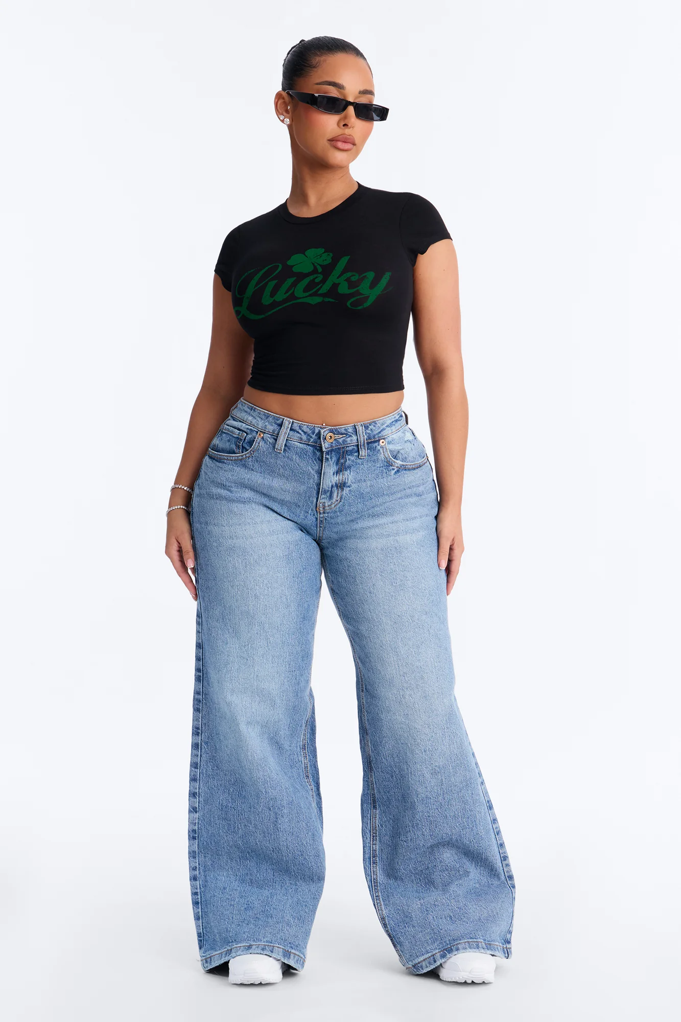 Lucky Girl Baby Tee - Black - Image 2