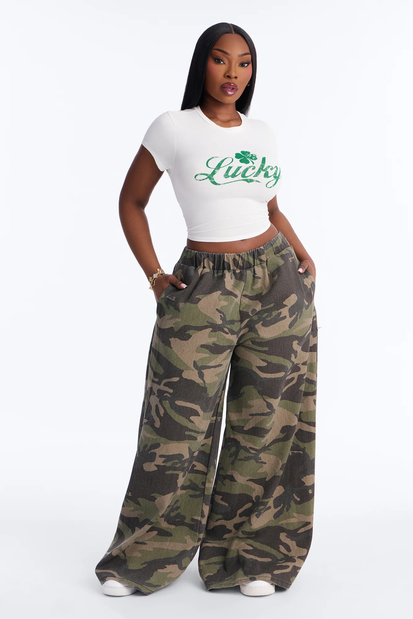 Lucky Girl Baby Tee - White - Image 5