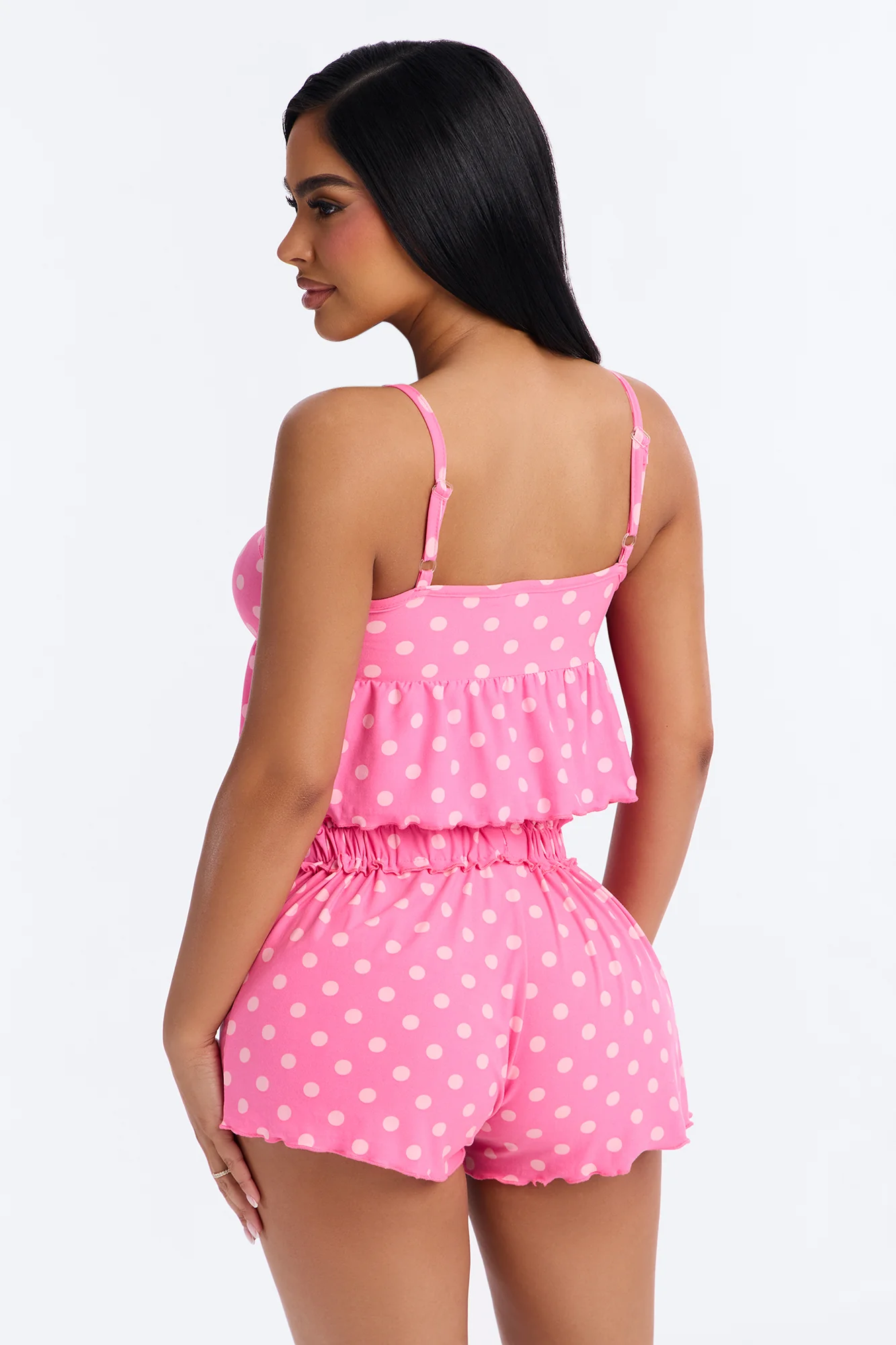 Lucky Night PJ Short Set - Hot Pink - Image 4