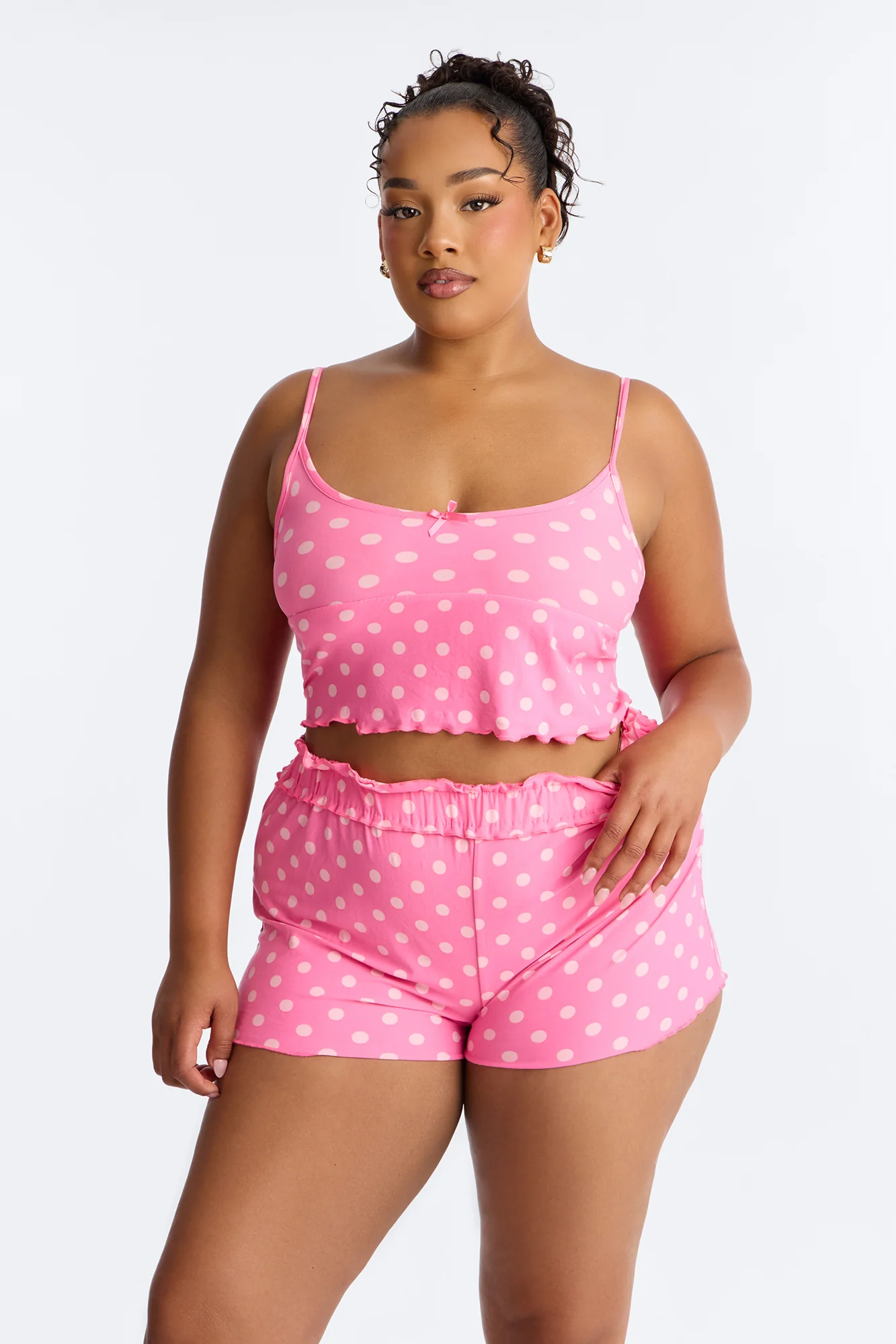 Lucky Night PJ Short Set - Hot Pink - Image 5