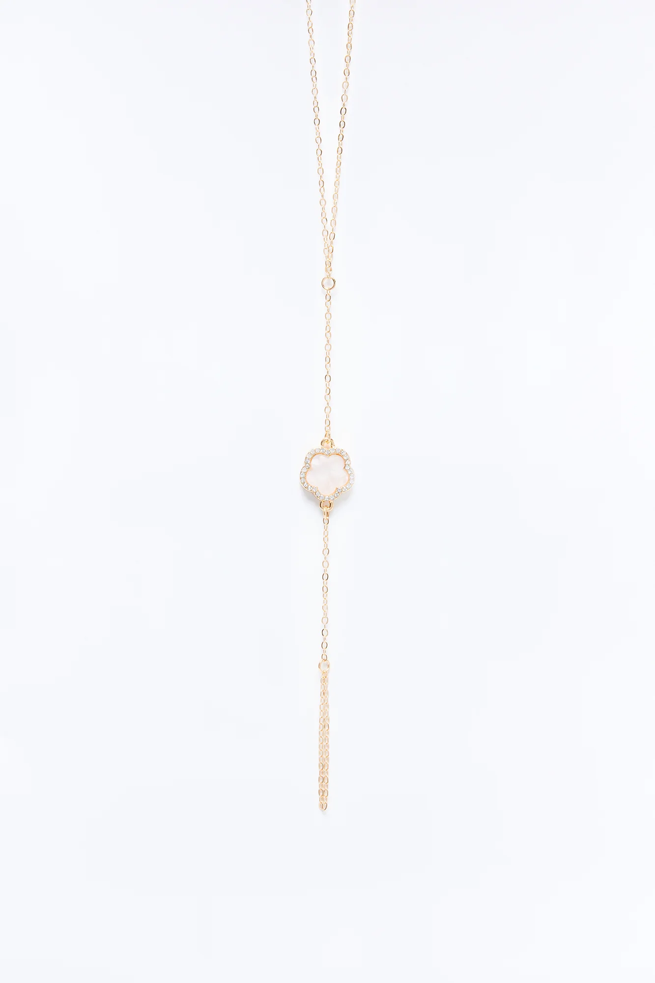 Lucky Toes Clover Foot Chain - White/Gold - Image 2