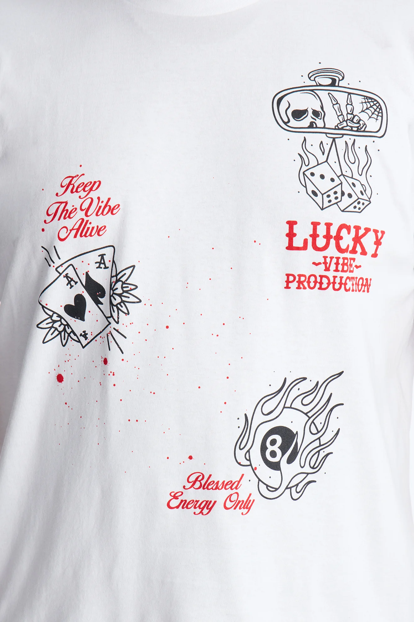 Lucky Vibes Oversized Short Sleeve Tee - White - Image 7