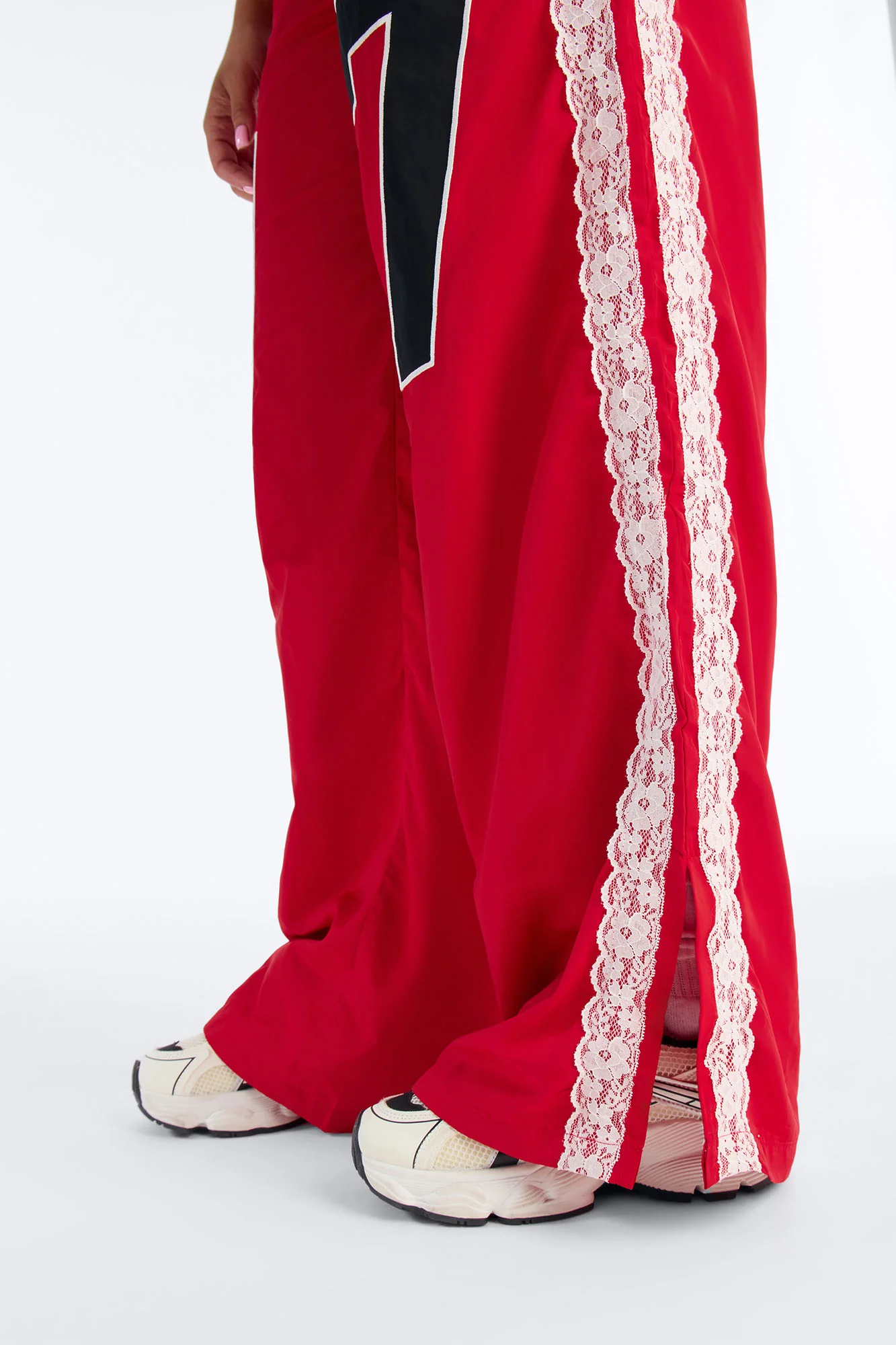 Lucky You Laced Windbreaker Lounge Pant - Red - Image 3