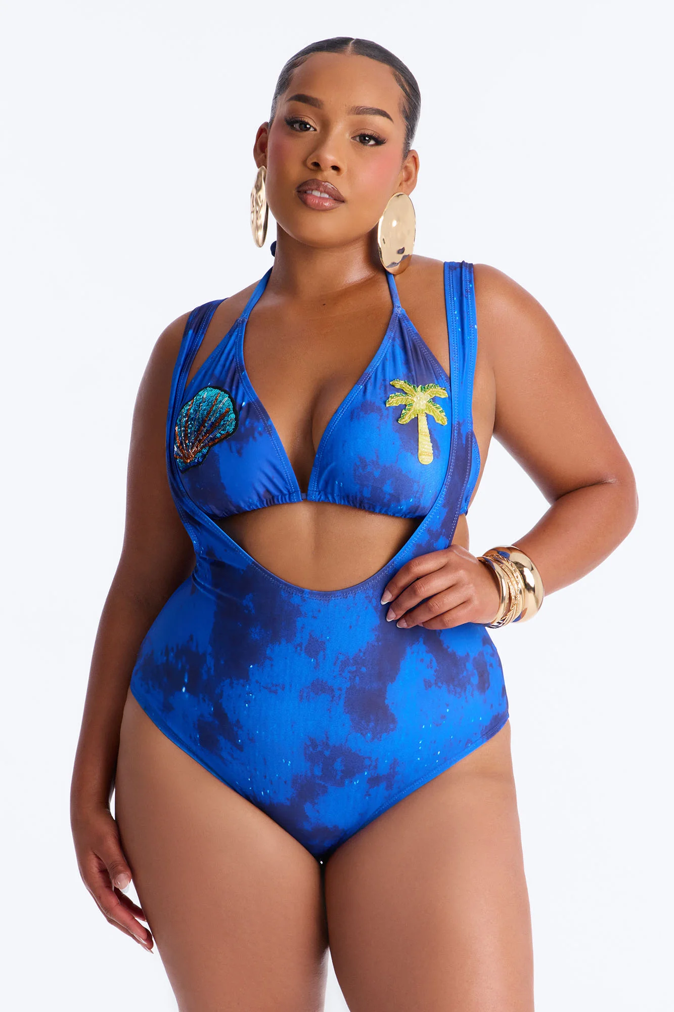 Lumi Sequin Applique 2 Piece Bikini Set - Blue/combo - Image 4