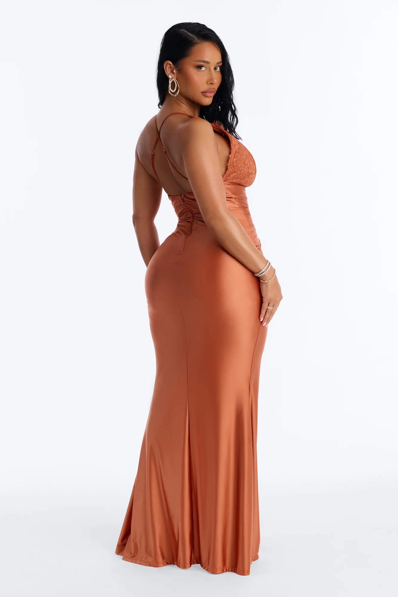 Luxe Feeling Ruched Gown - Copper - Image 4