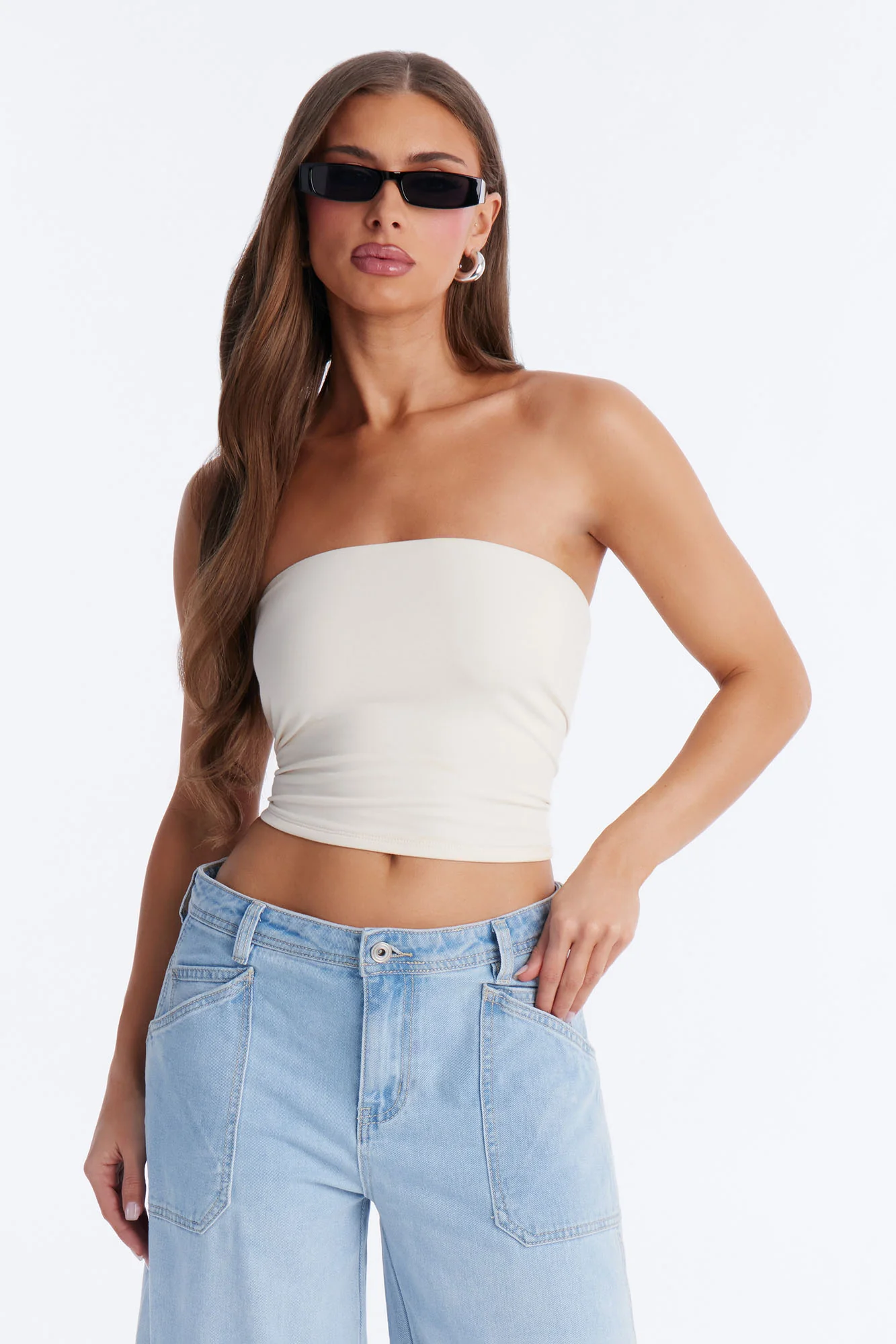 Lyla Double Lined Tube Top - Bone