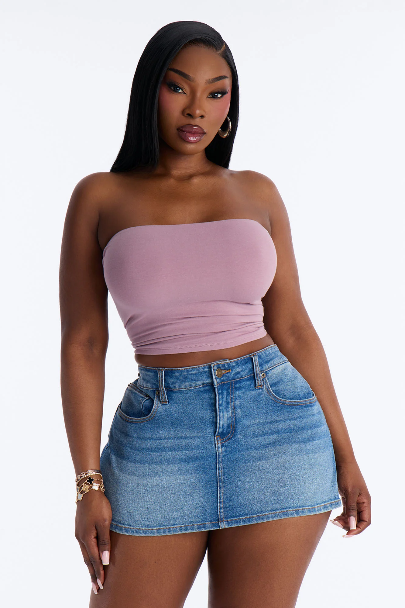 Lyla Double Lined Tube Top - Lilac - Image 5