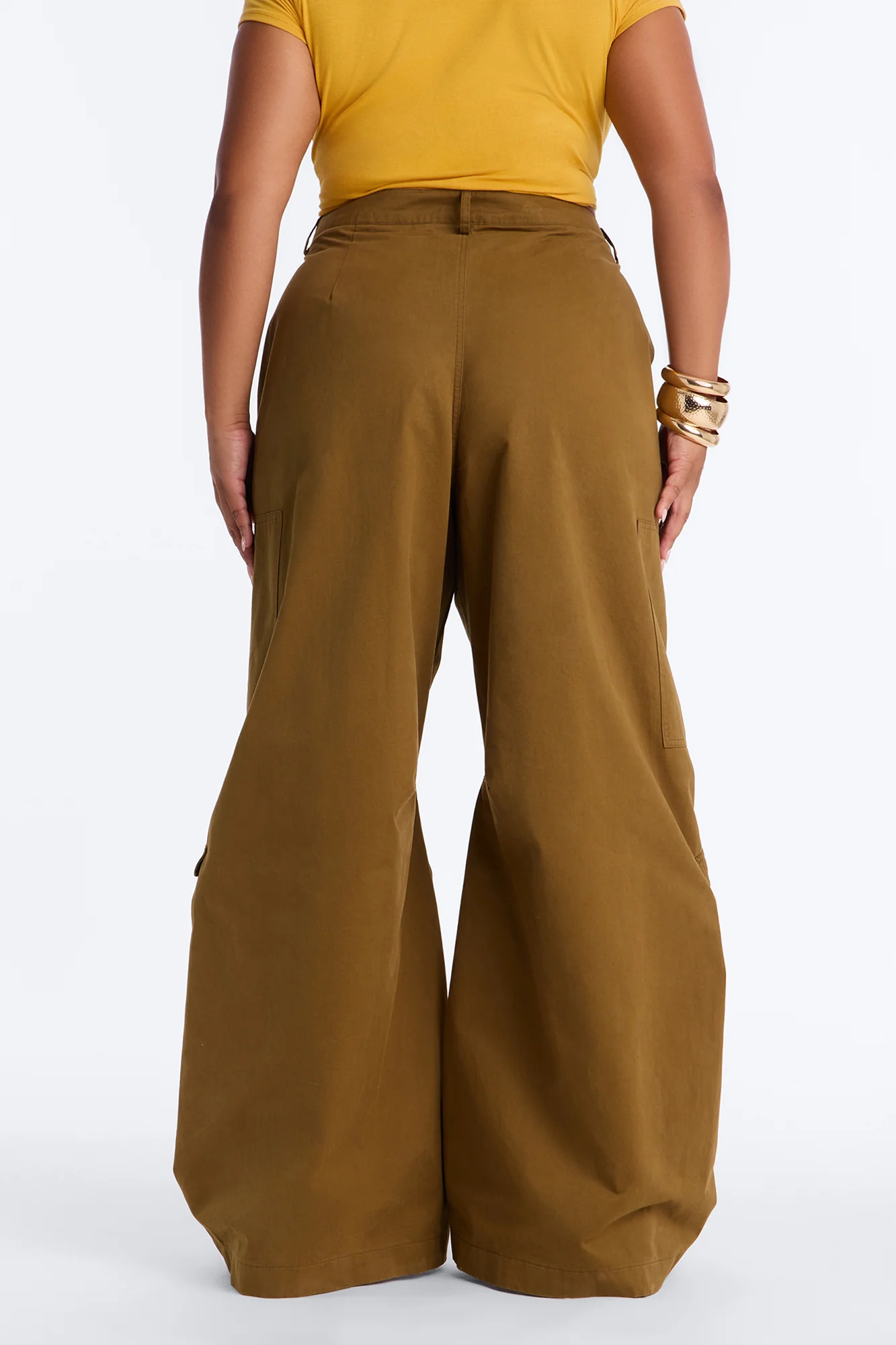 Lyla High Rise Wide Leg Cargo Pant 32″ - Olive - Image 7