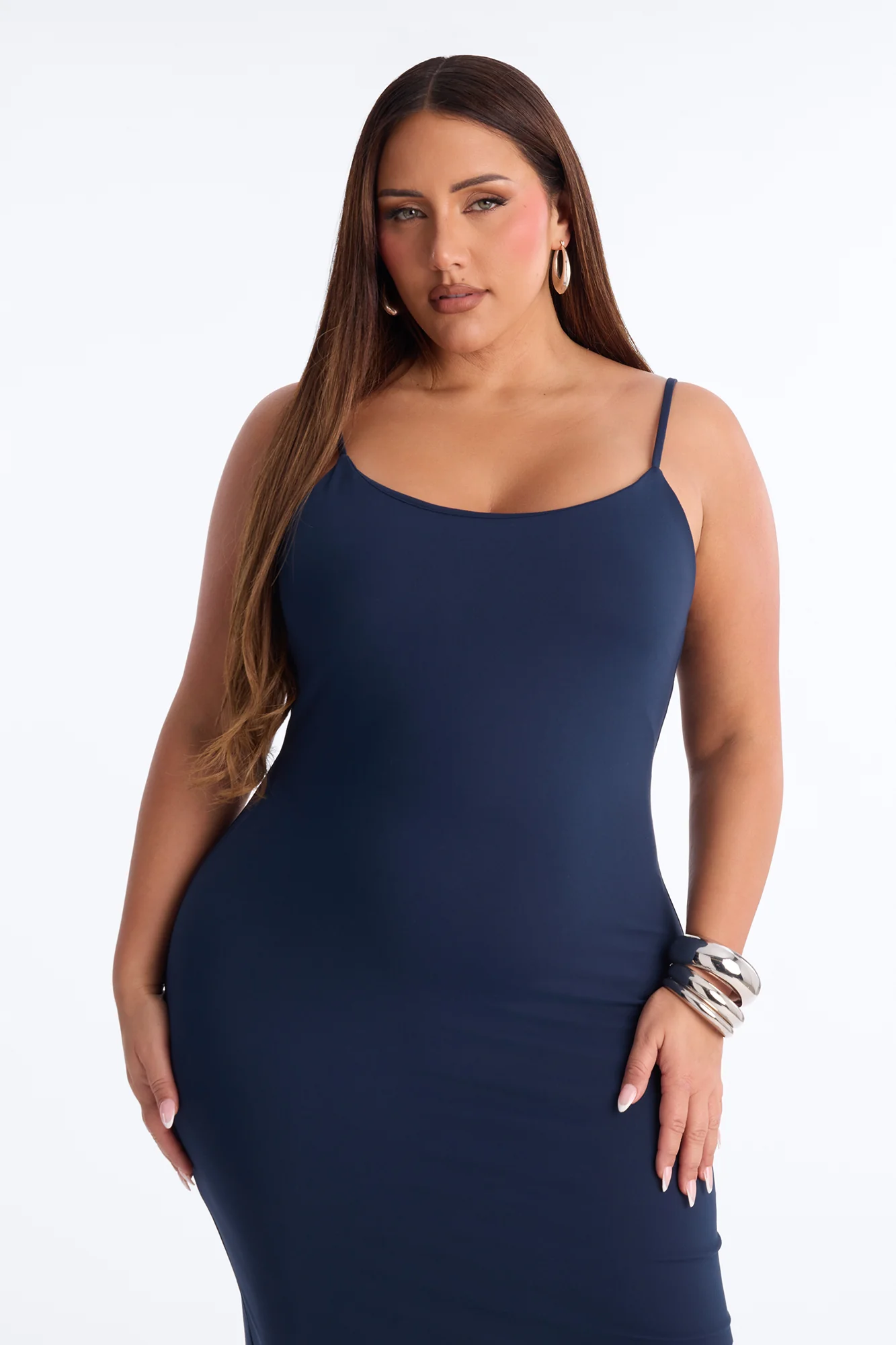 Lylah Double Lined Midi Dress - Navy - Image 6