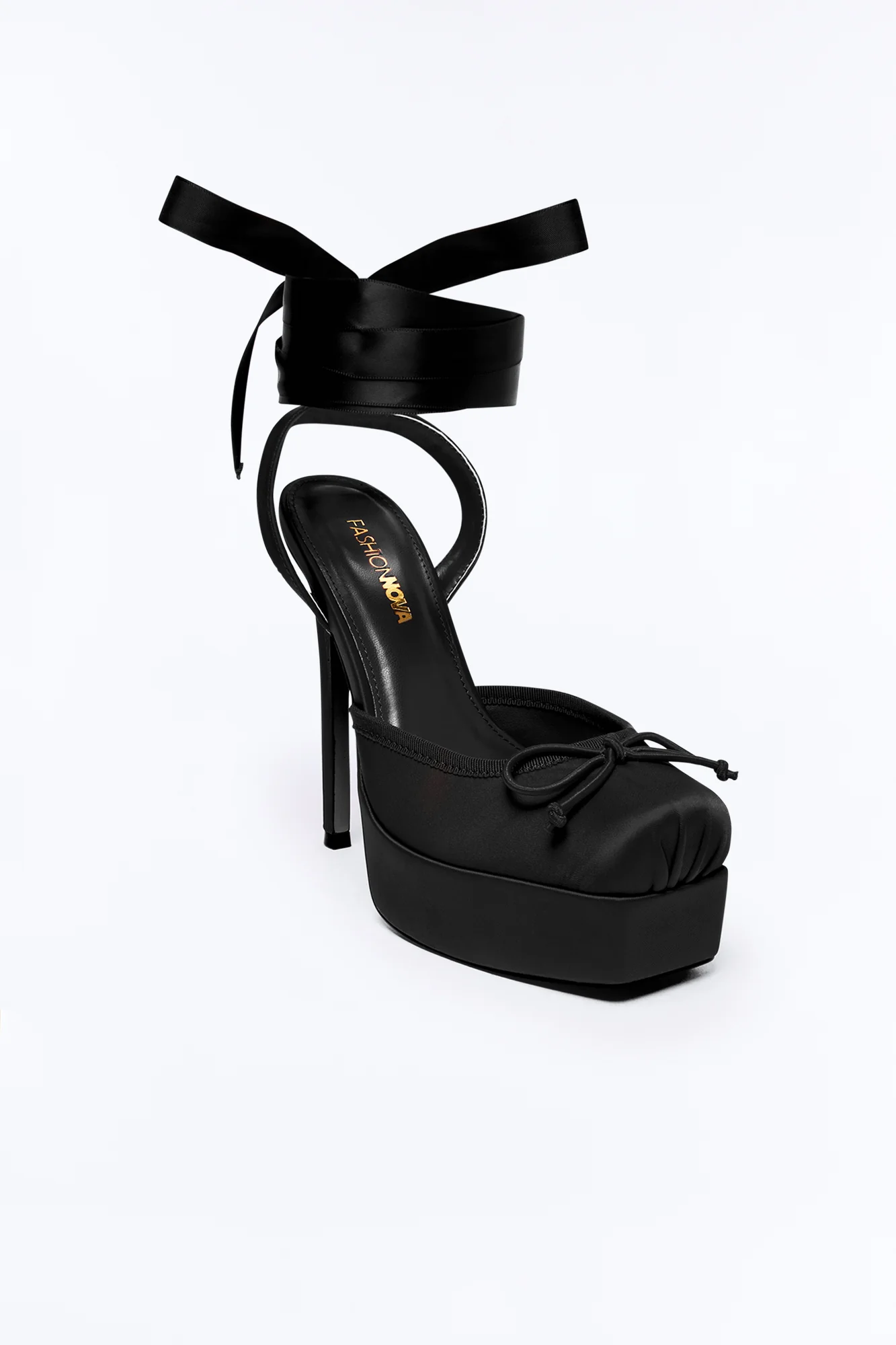 Lyrical Ballet Wrap Up Platform Pumps - Black - Image 2