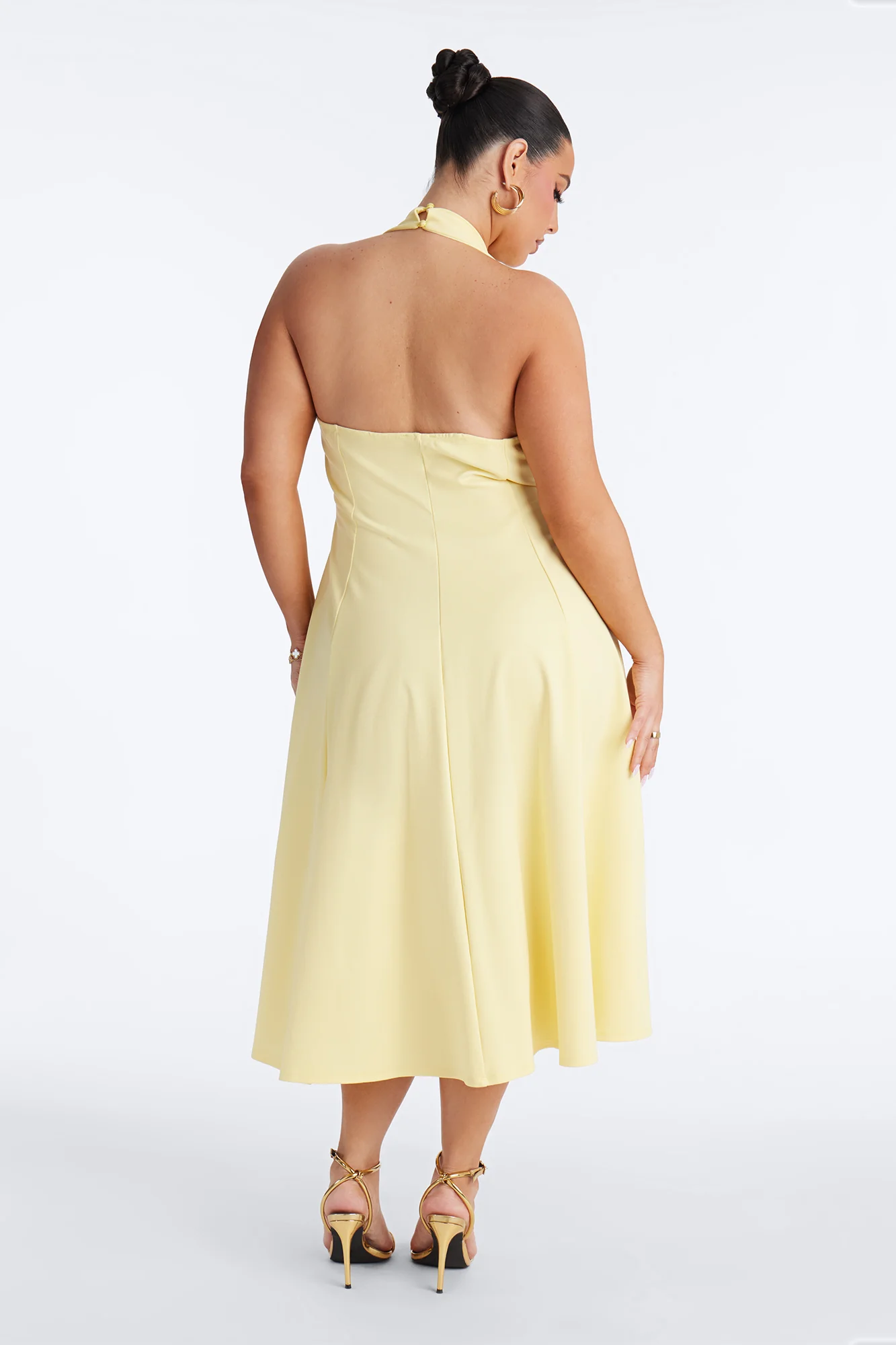 Mabel Ponte Midi Dress - Yellow - Image 7