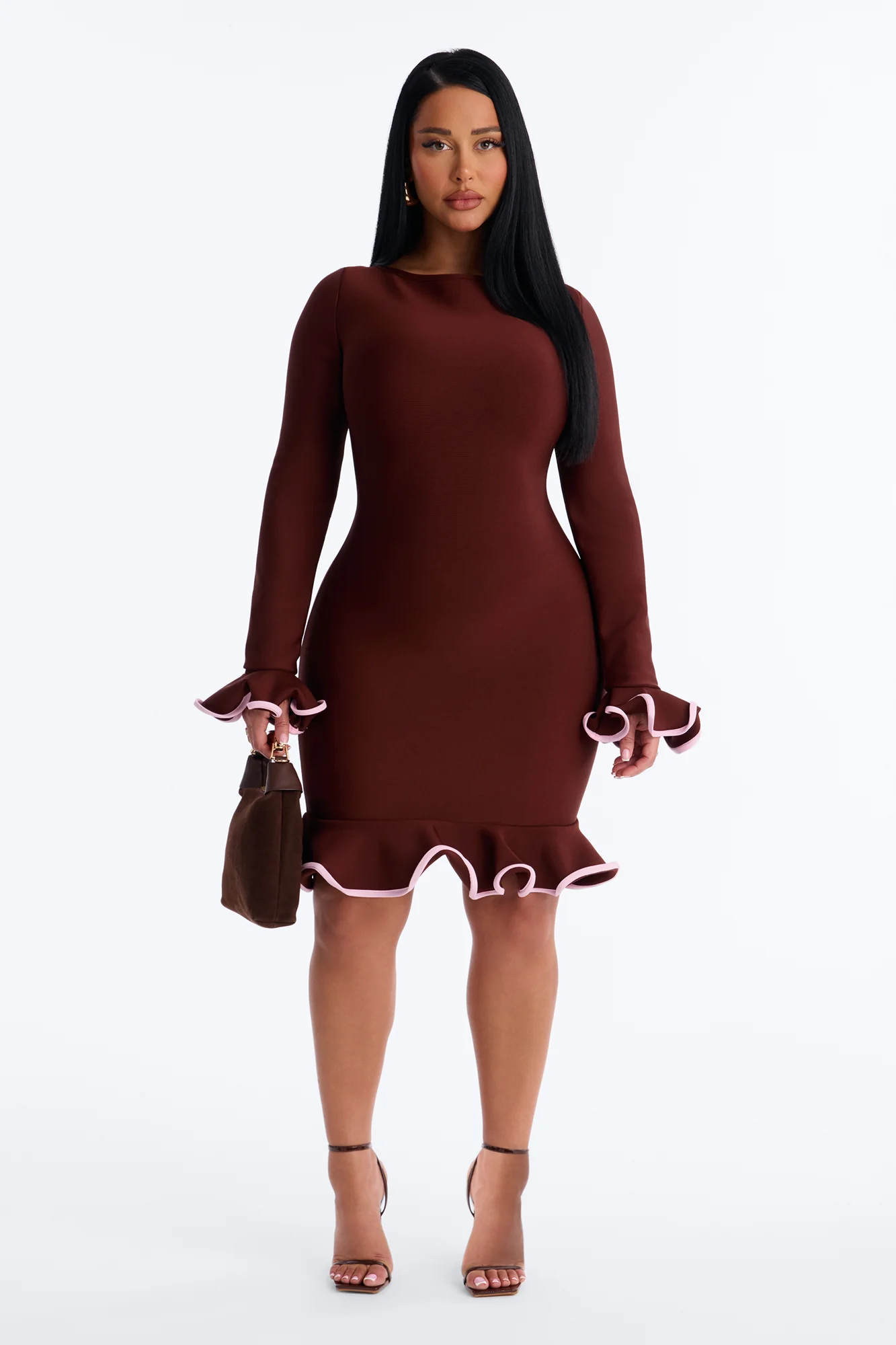 Maddie Bandage Mini Dress - Chocolate