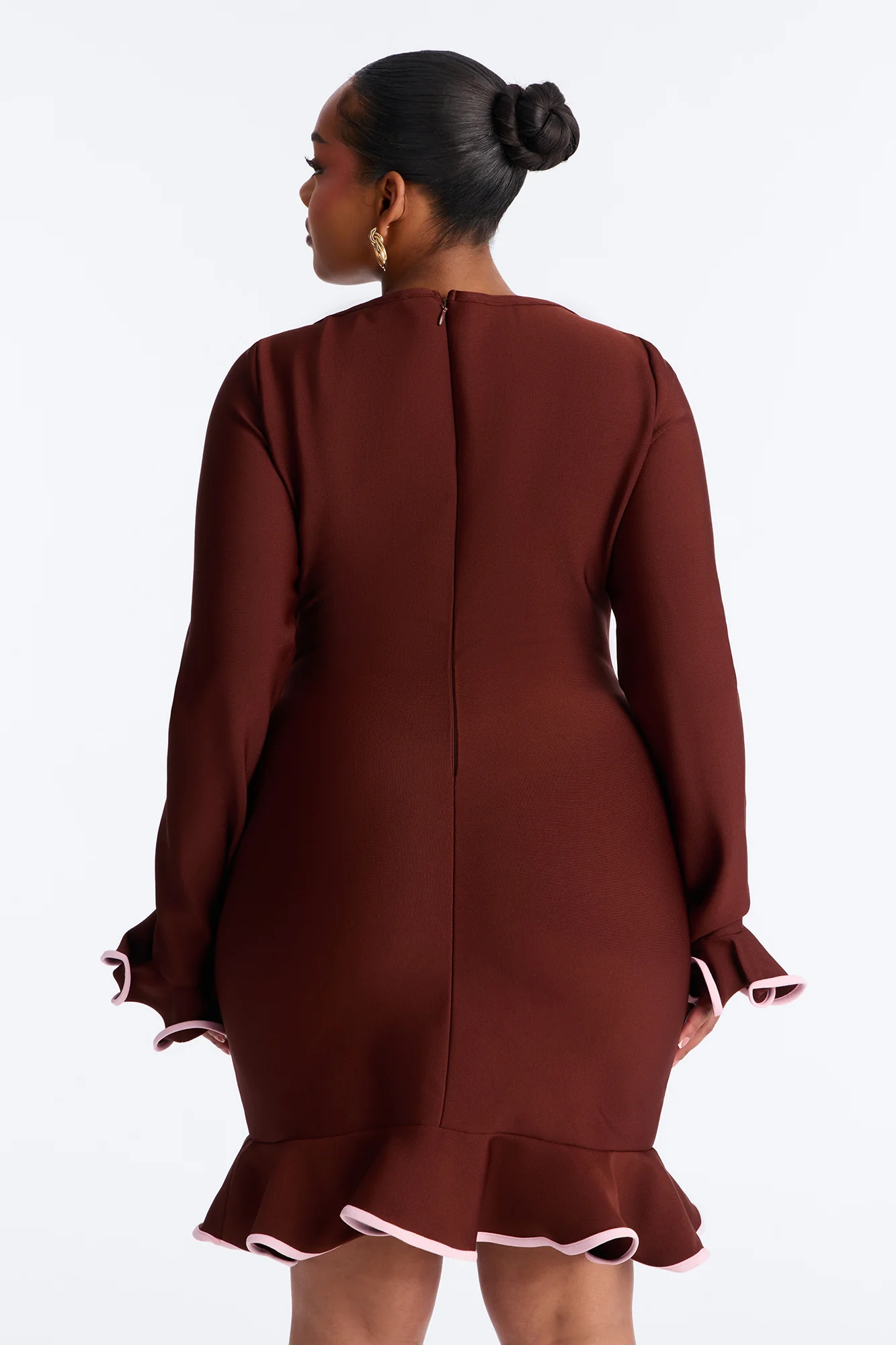 Maddie Bandage Mini Dress - Chocolate - Image 7