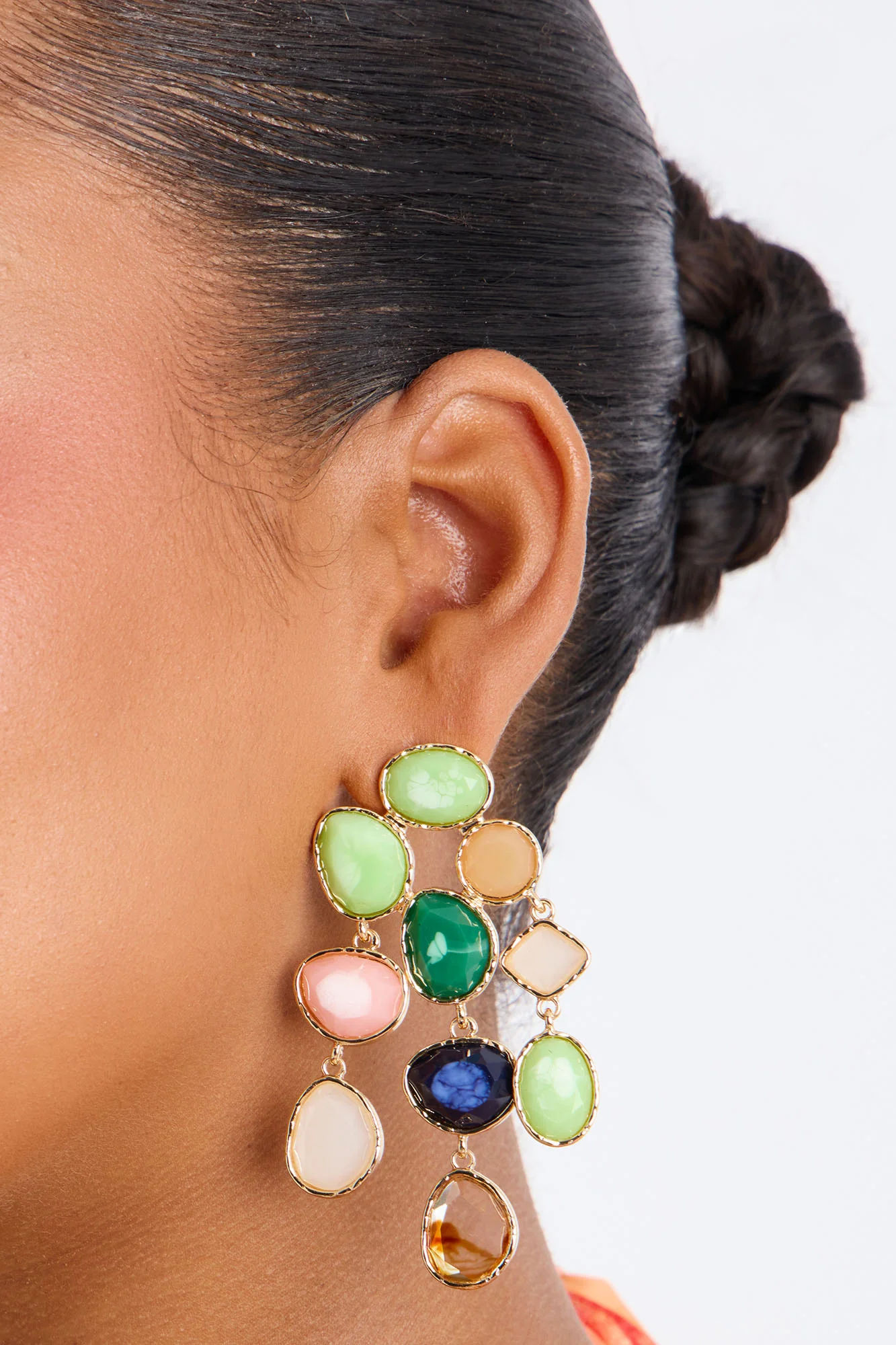Maddie Jeweled Drop Earrings - Multi Color