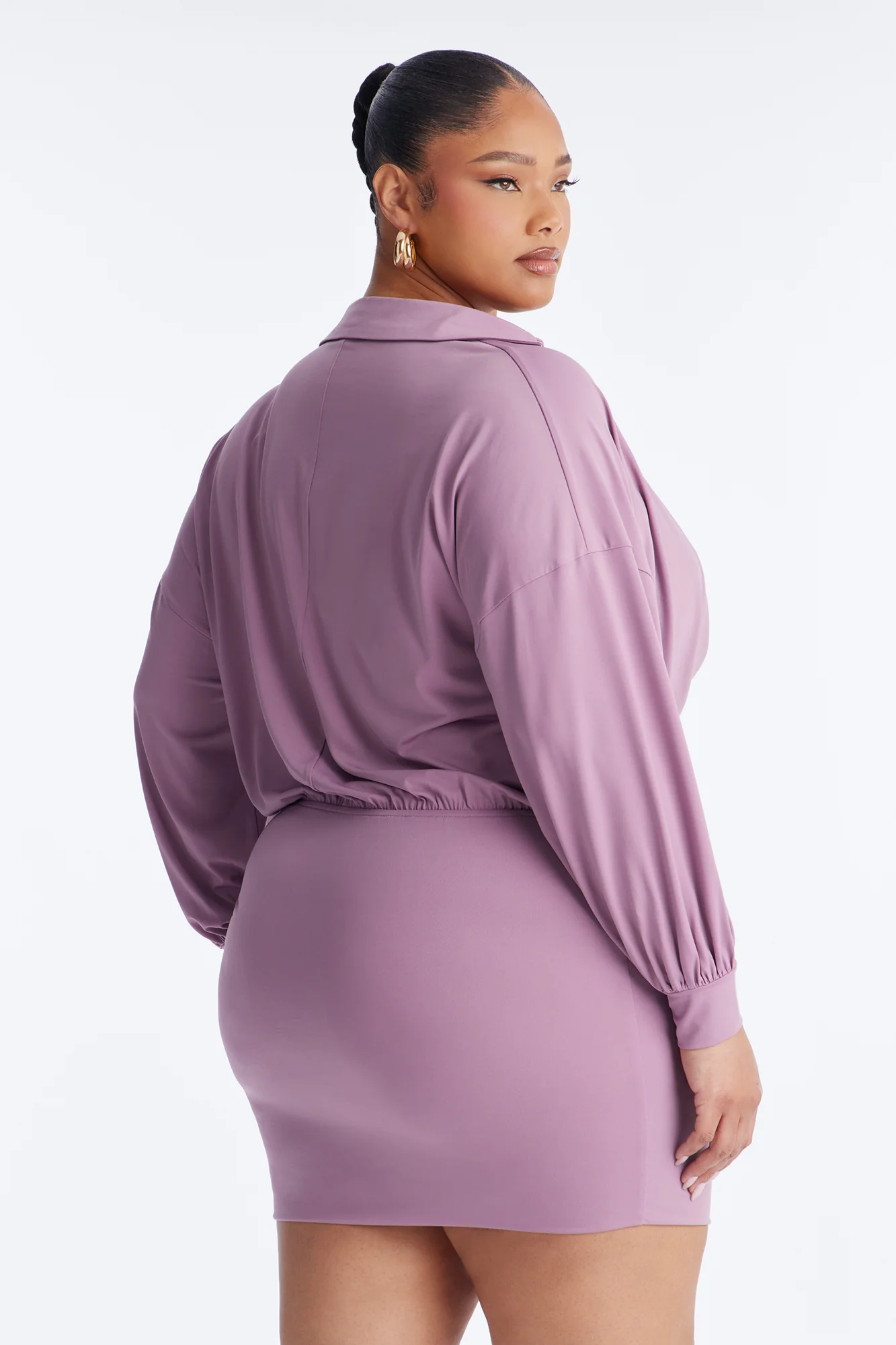 Madilynn Cowl Neck Mini Dress - Mauve - Image 7