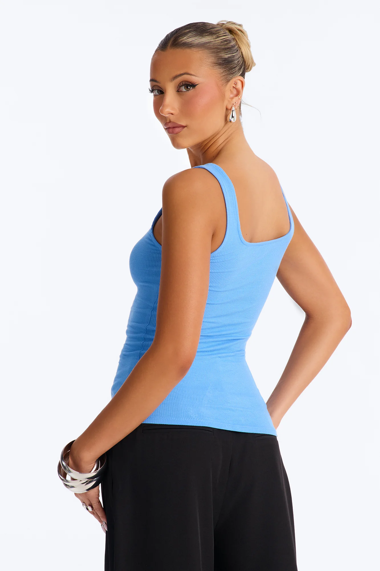 Madison Basic Square Neck Tank Top - Periwinkle - Image 4