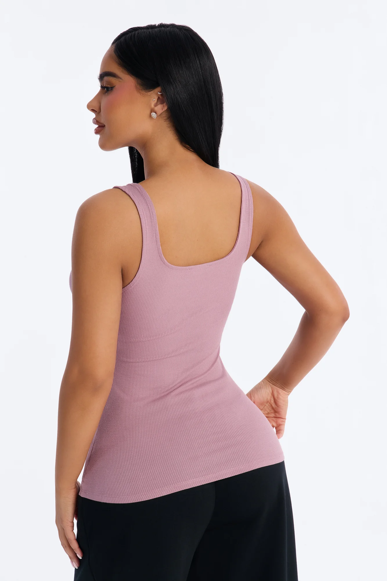 Madison Basic Square Neck Tank Top - Lilac - Image 4