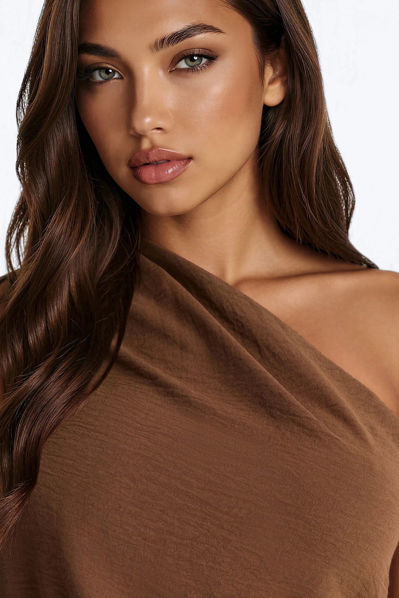 Maeve One Shoulder Pant Set - Brown - Image 3