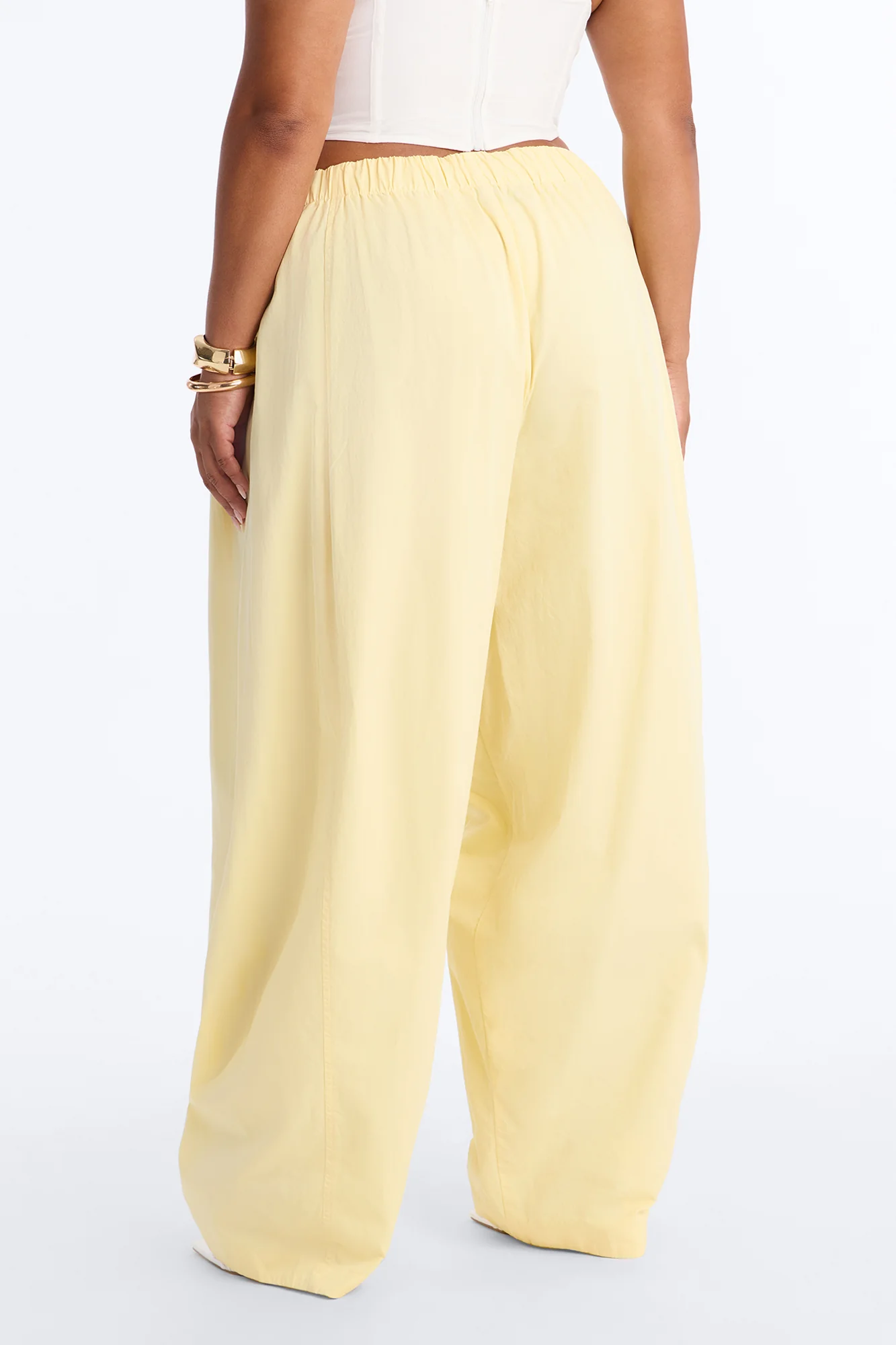Maggie Low Rise Drawstring Wide Leg Pant 32″ - Butter Yellow - Image 7