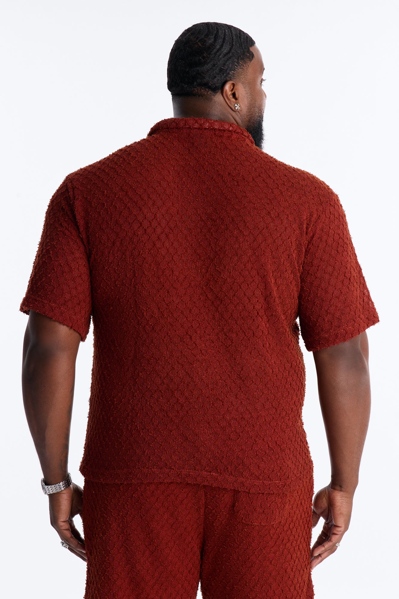 Mahogany Net Full Button Shirt - Brown - Image 8