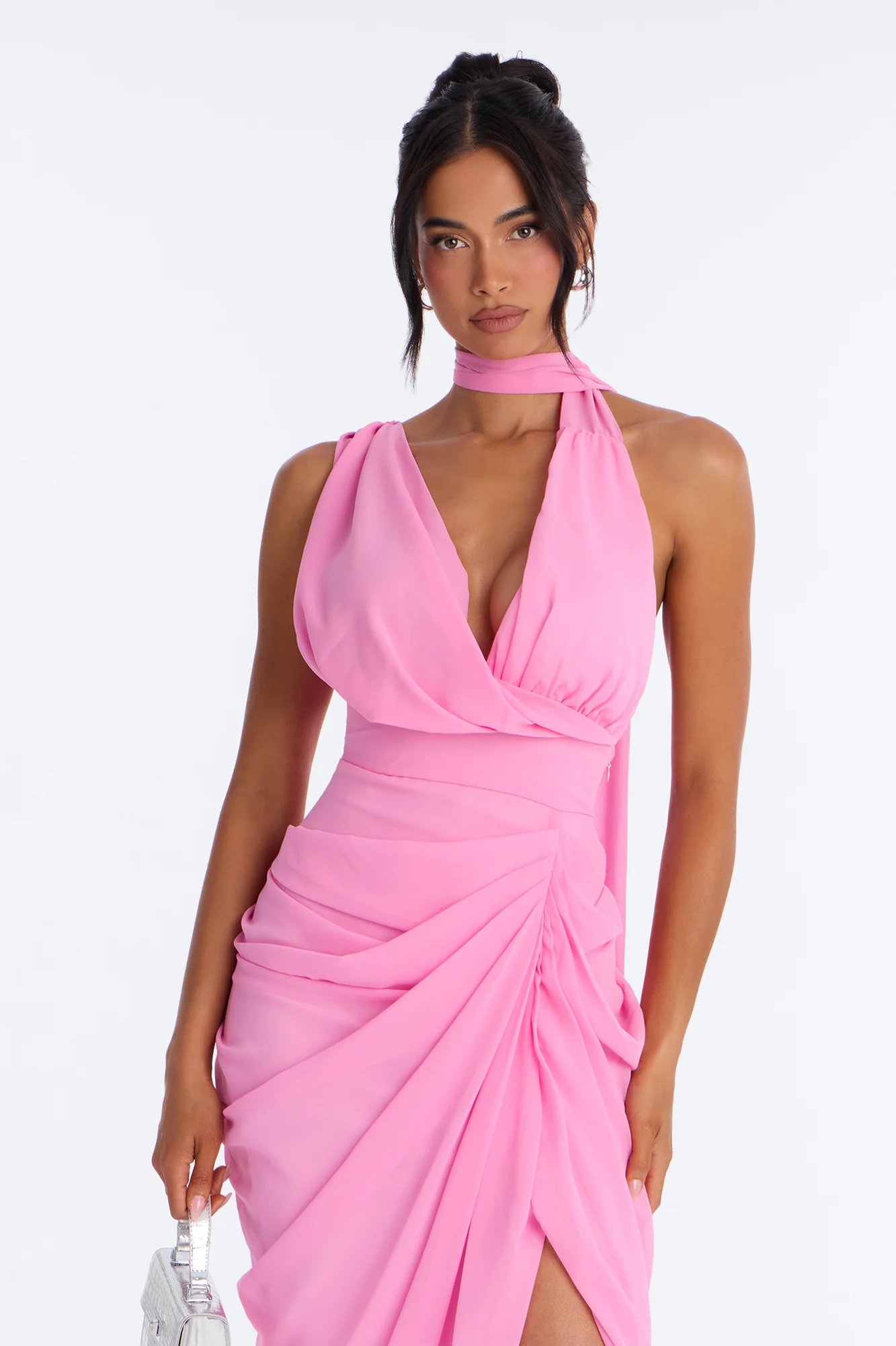 Main Character Ruched Chiffon Gown - Light Pink - Image 2