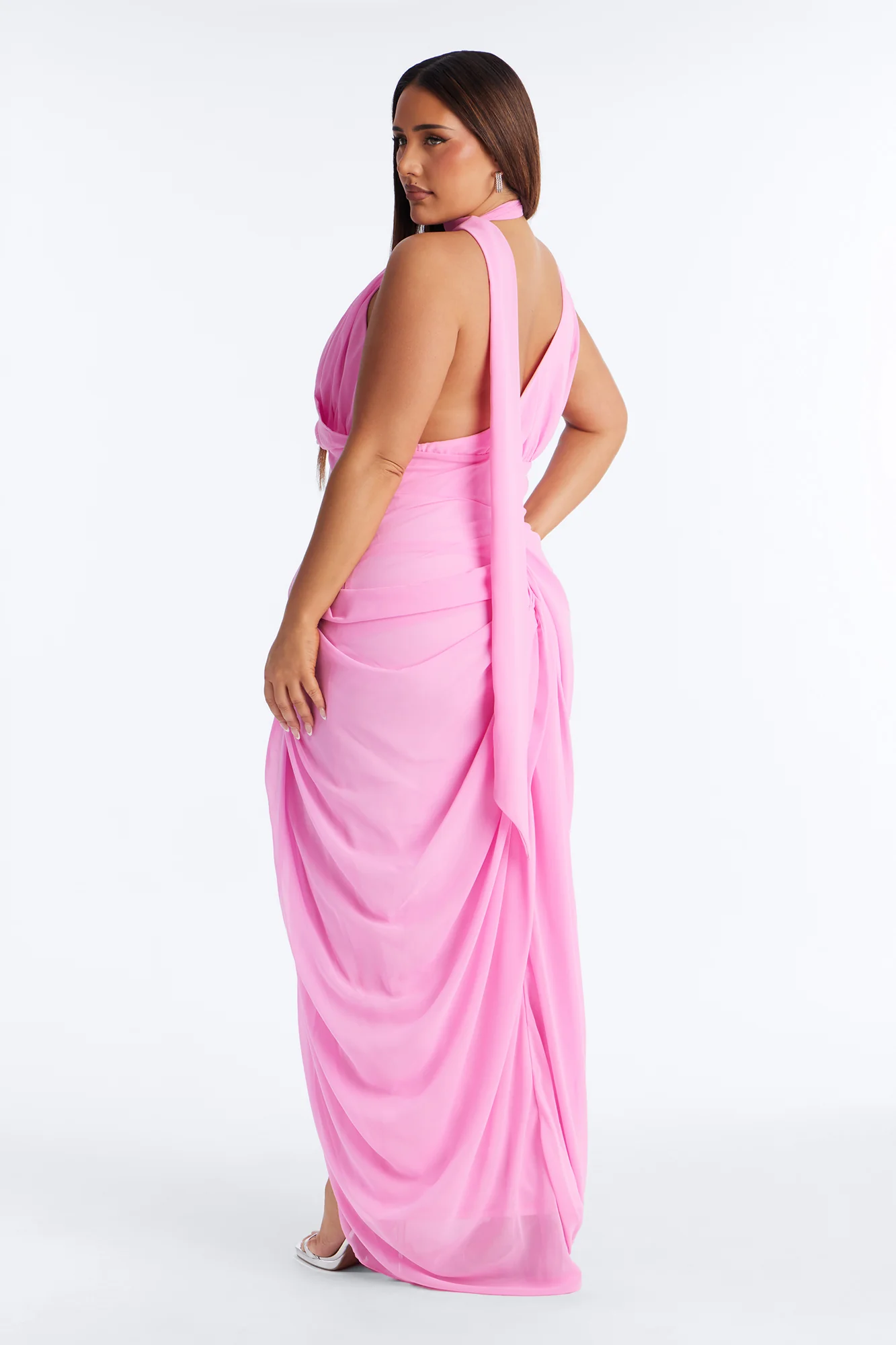 Main Character Ruched Chiffon Gown - Light Pink - Image 7
