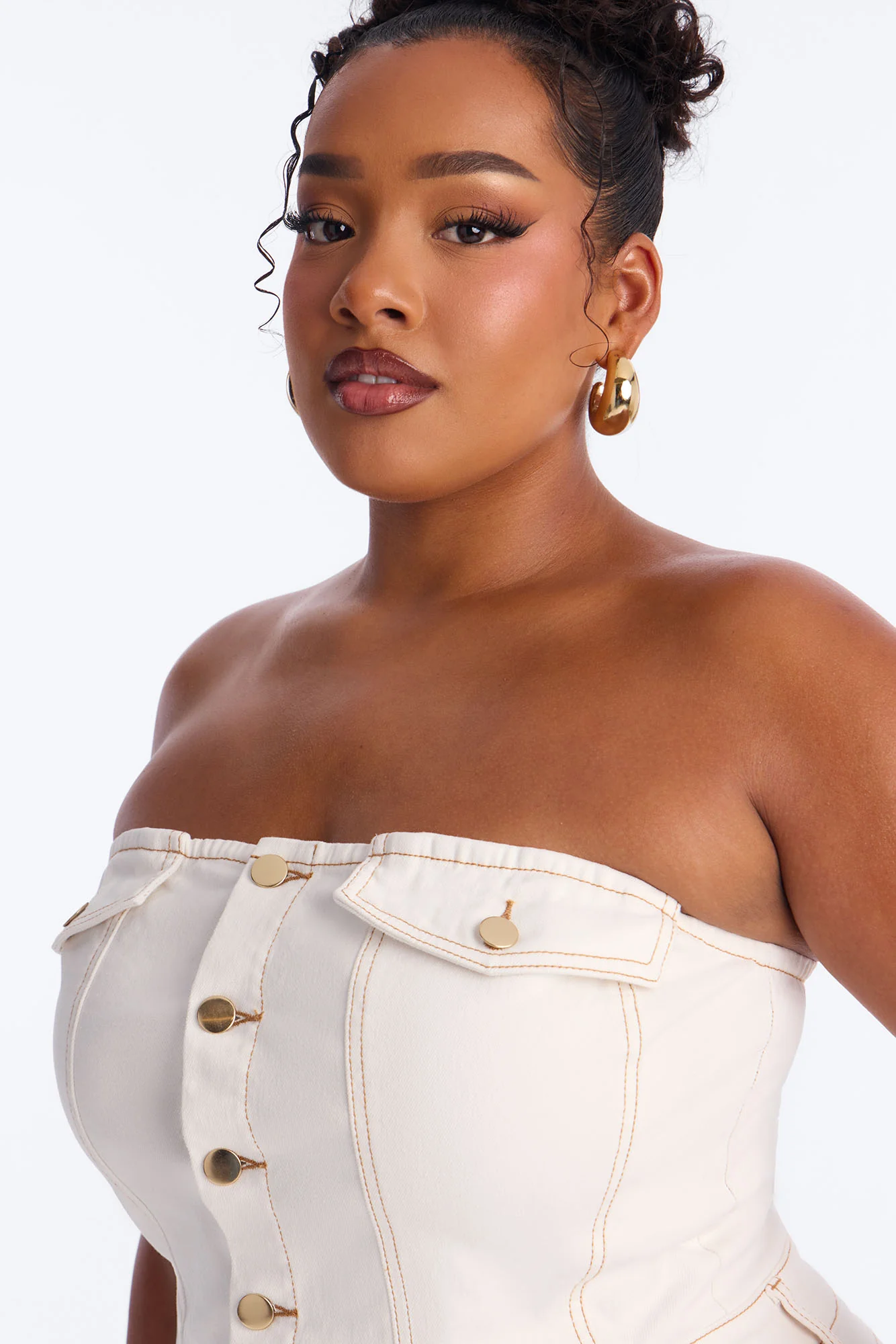 Main One Denim Midi Dress - White - Image 7
