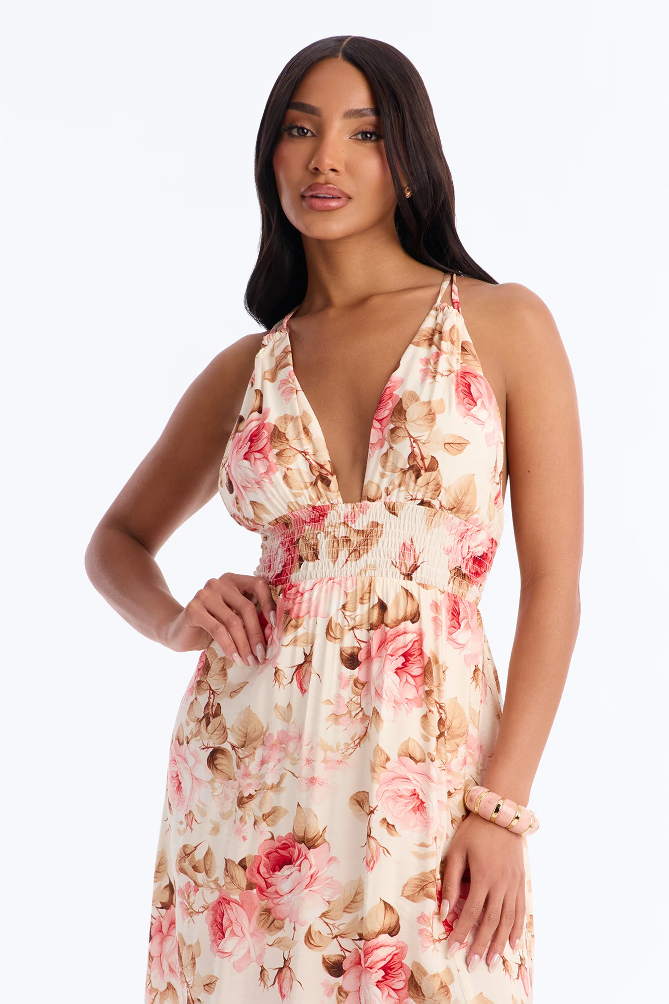 Maisie Smocked Maxi Dress - Pink/combo - Image 2