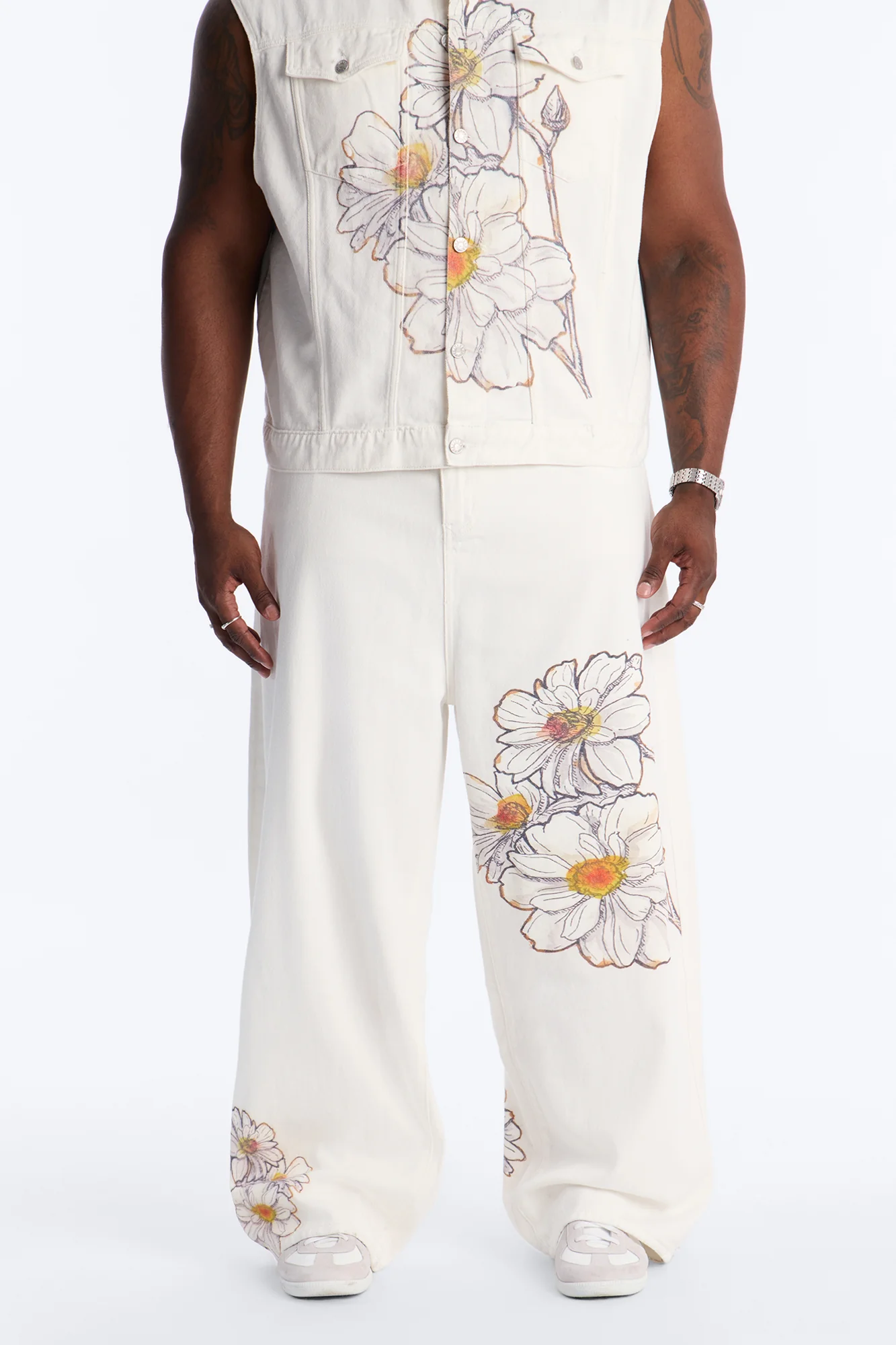 Maison Flora Baggy Jean - White