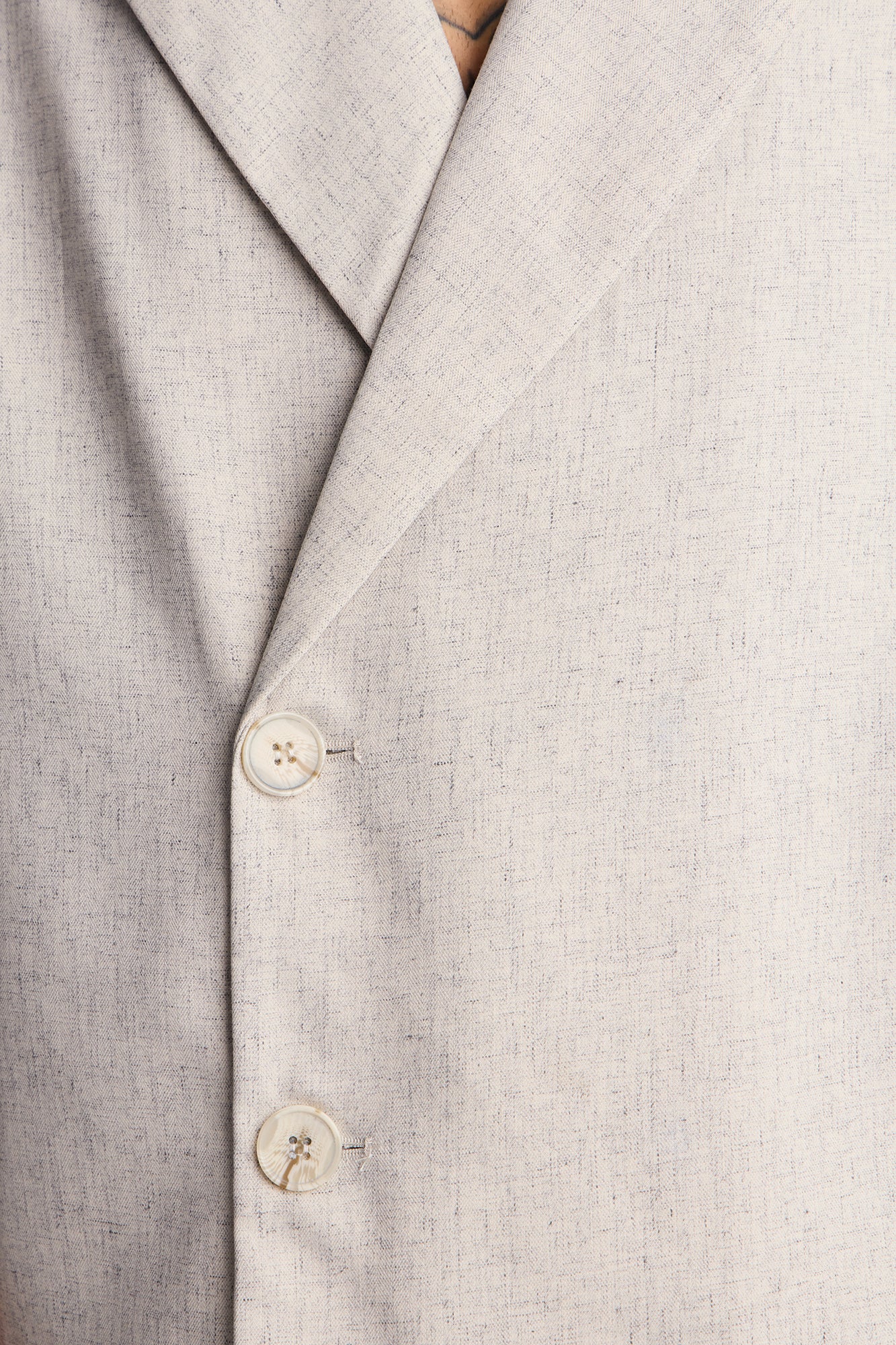 Maison Tailored Boxy Cropped Blazer Shirt - Khaki - Image 3