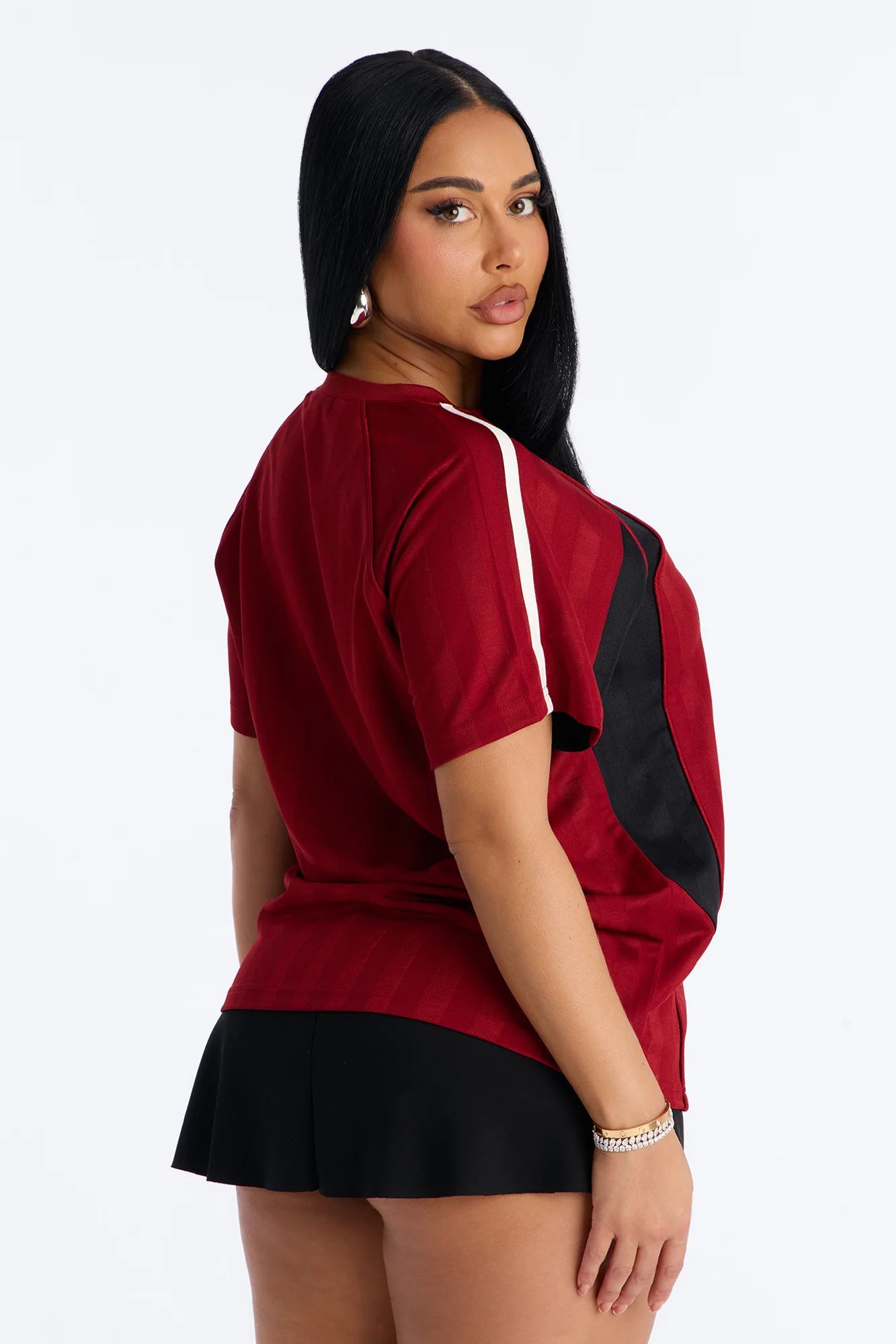 Major League Champs Short Sleeve Striped Jersey - Wine - Image 4