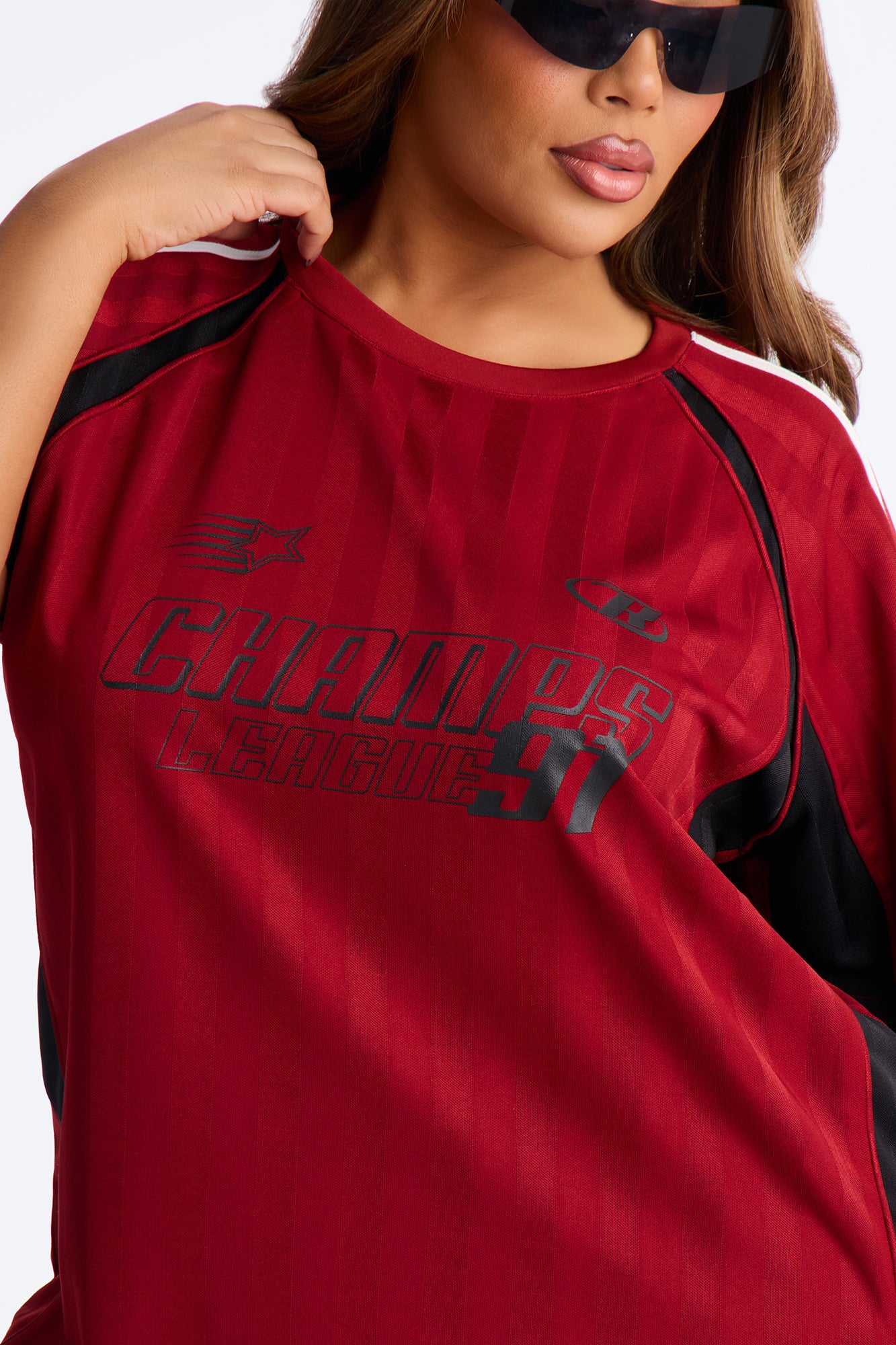Major League Champs Short Sleeve Striped Jersey - Wine - Image 7