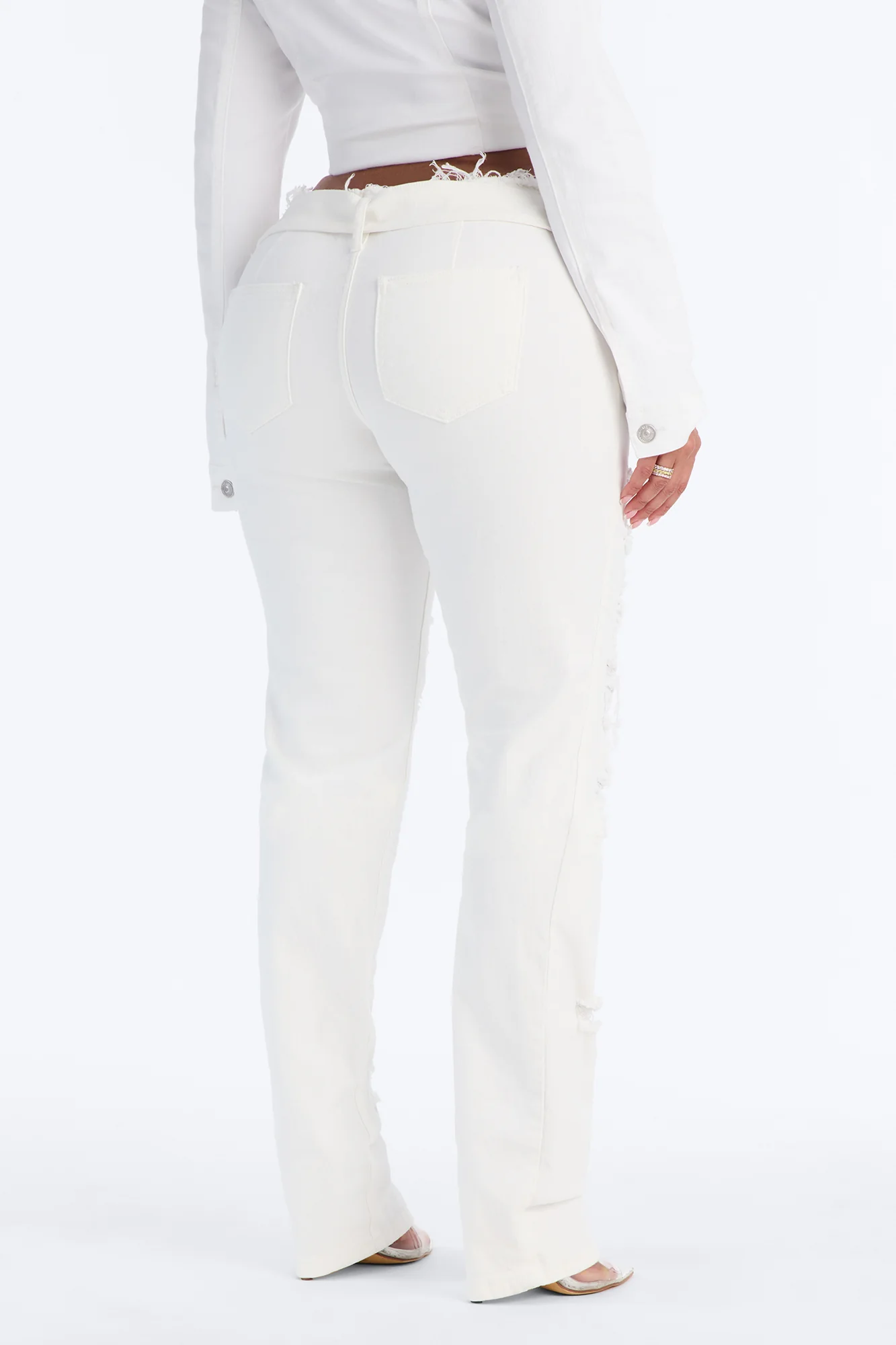Major Rebellion Ultra Low Rise Jeans - White - Image 4