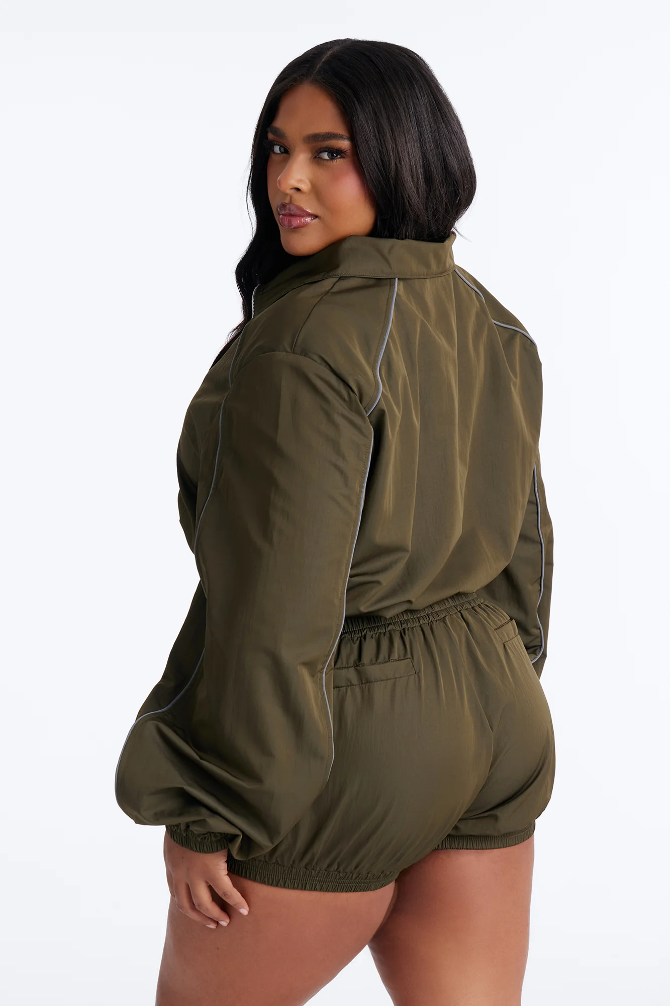 Make A Move Windbreaker Bloomer Shorts - Olive - Image 9
