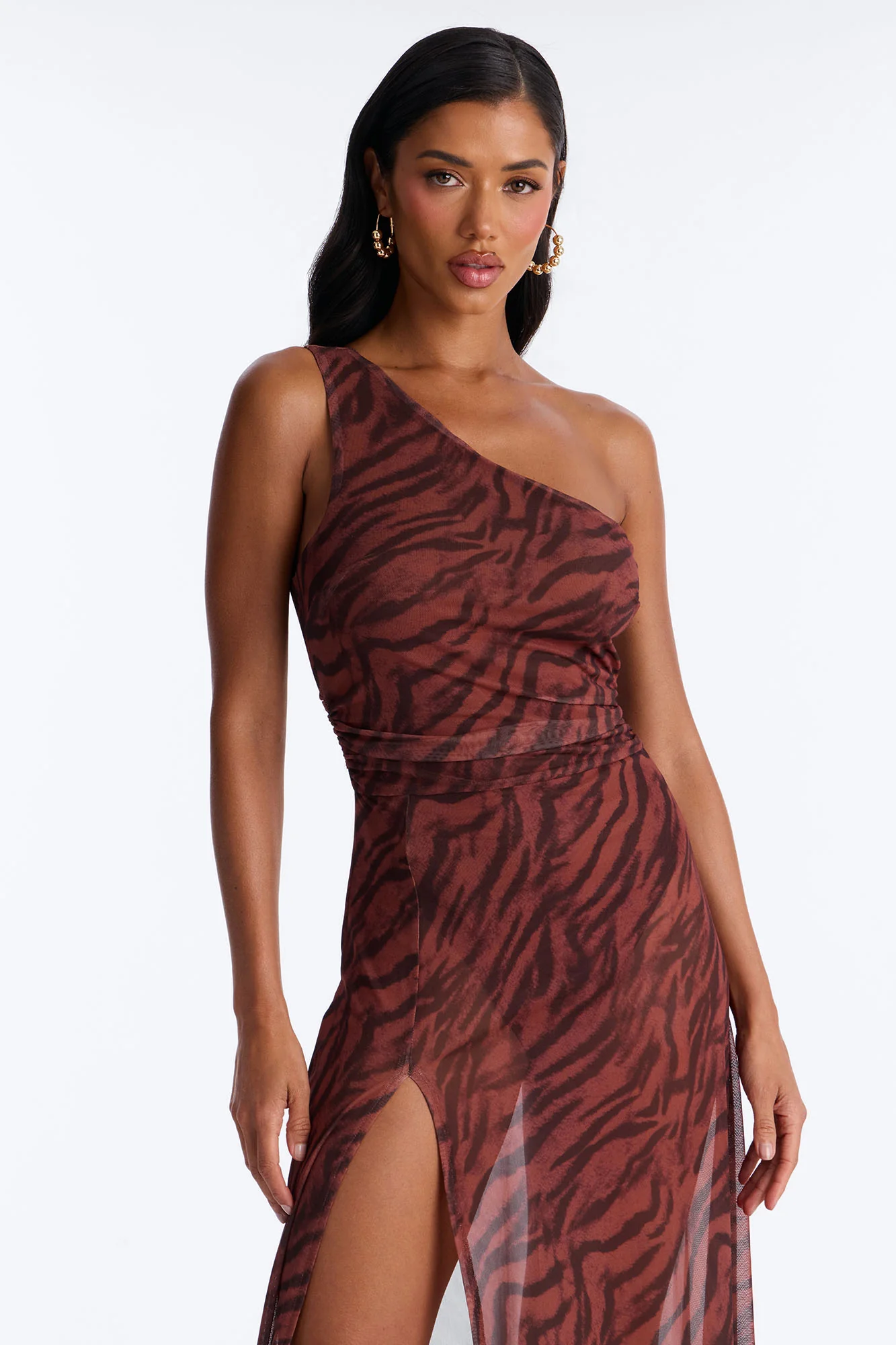 Makena Mesh Maxi Dress - Brown/combo - Image 2