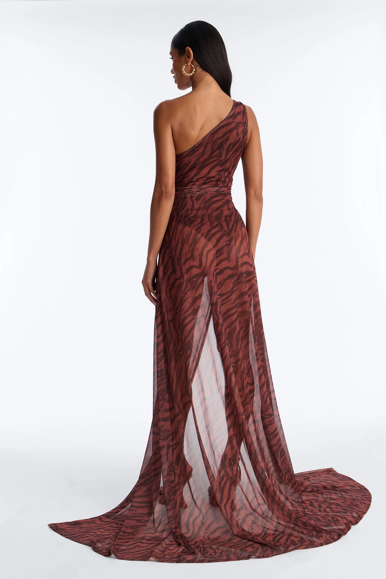 Makena Mesh Maxi Dress - Brown/combo - Image 4