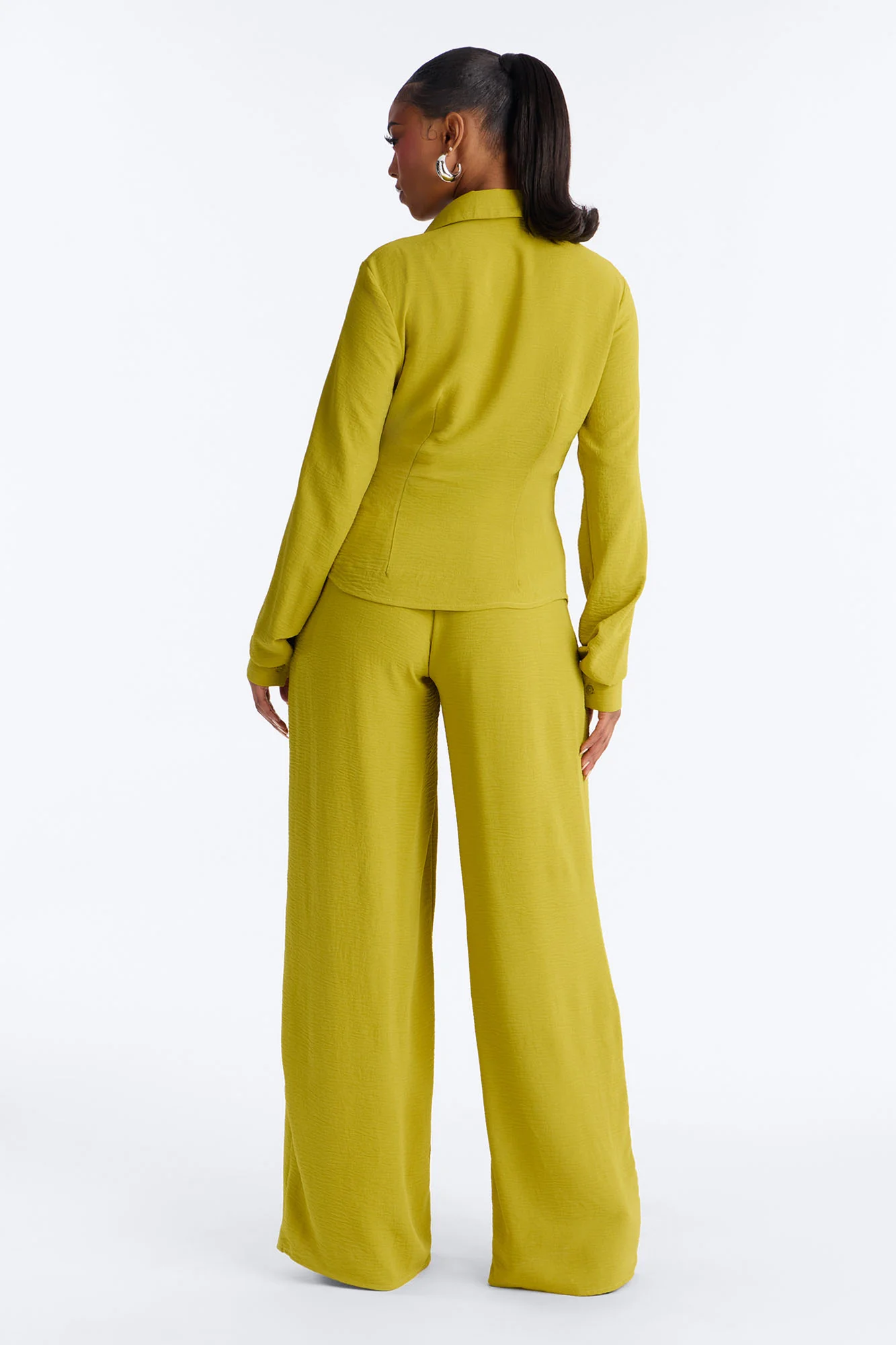 Makenzie Ruched Pant Set - Chartreuse - Image 4