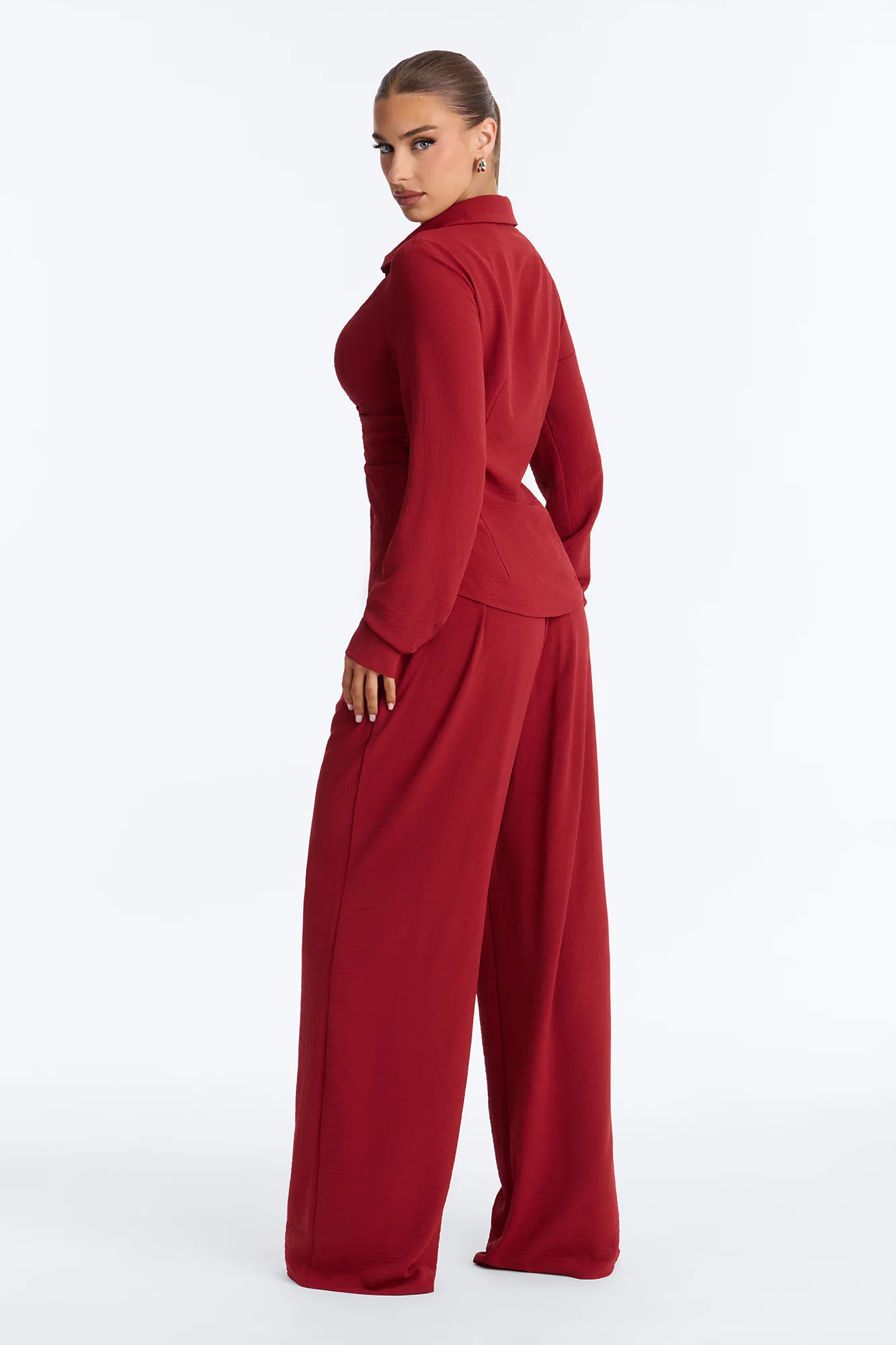 Makenzie Ruched Pant Set - Rust - Image 3