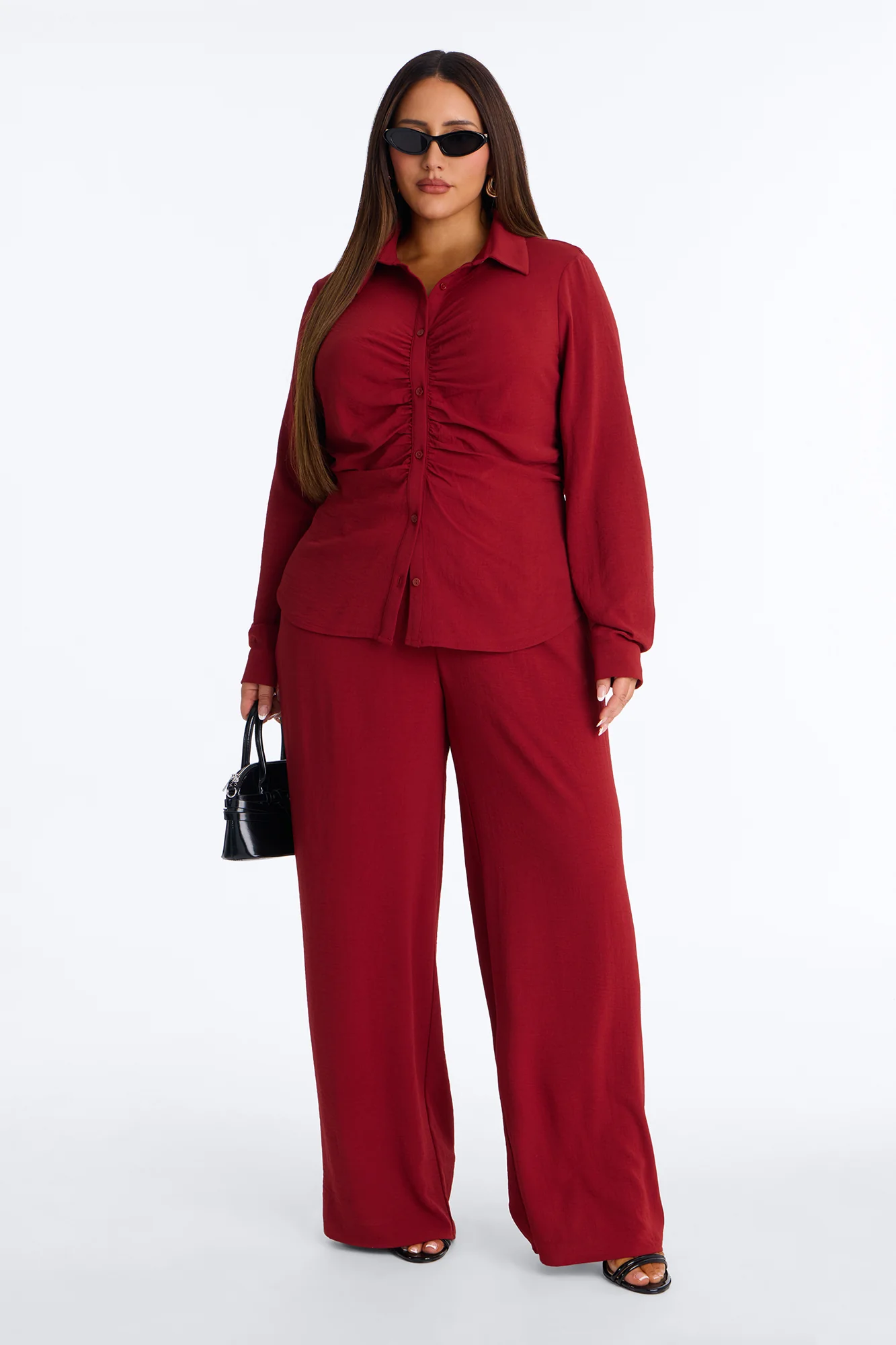 Makenzie Ruched Pant Set - Rust - Image 4