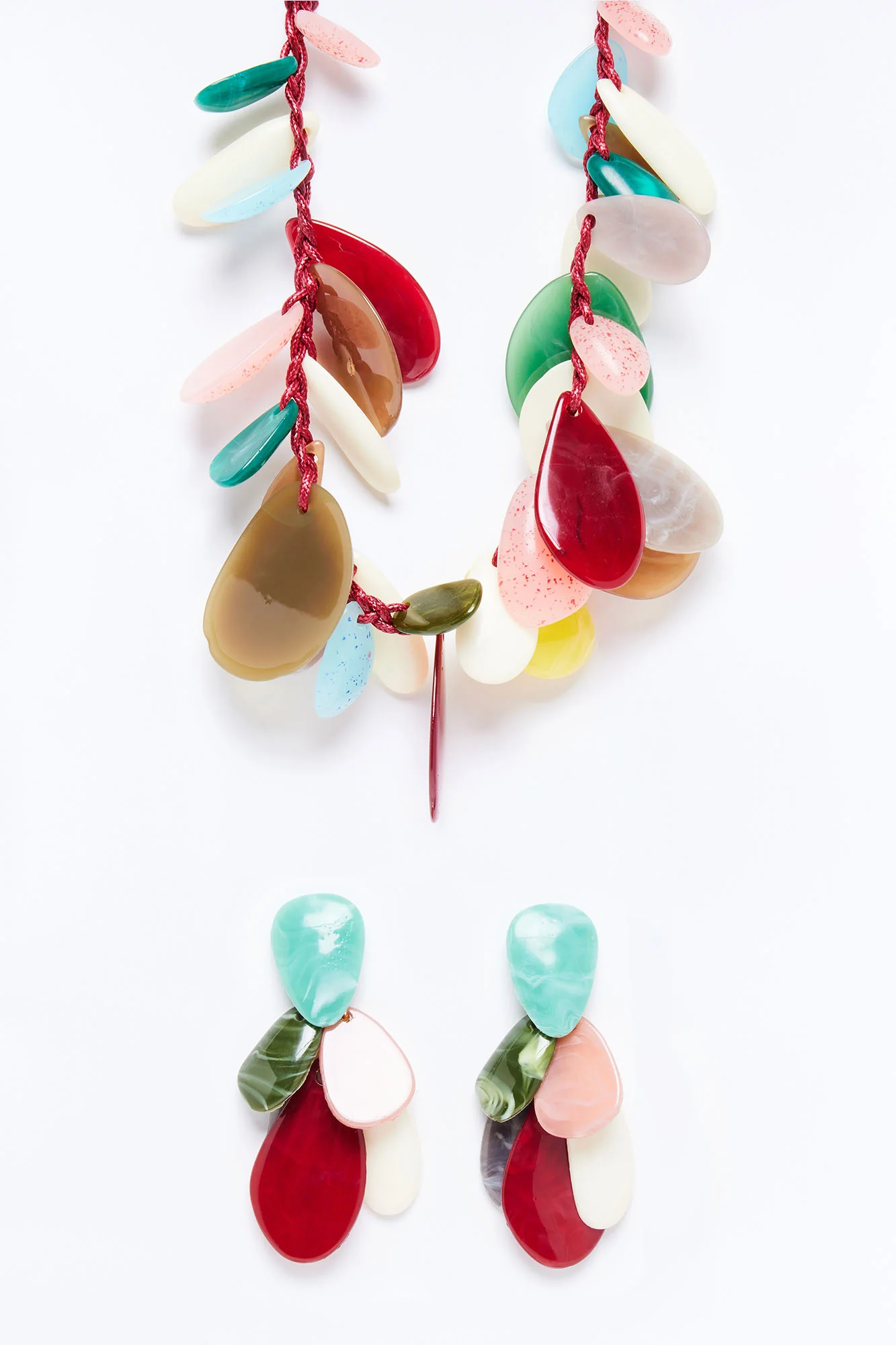 Making A Splash Necklace And Earring Set - Multi Color