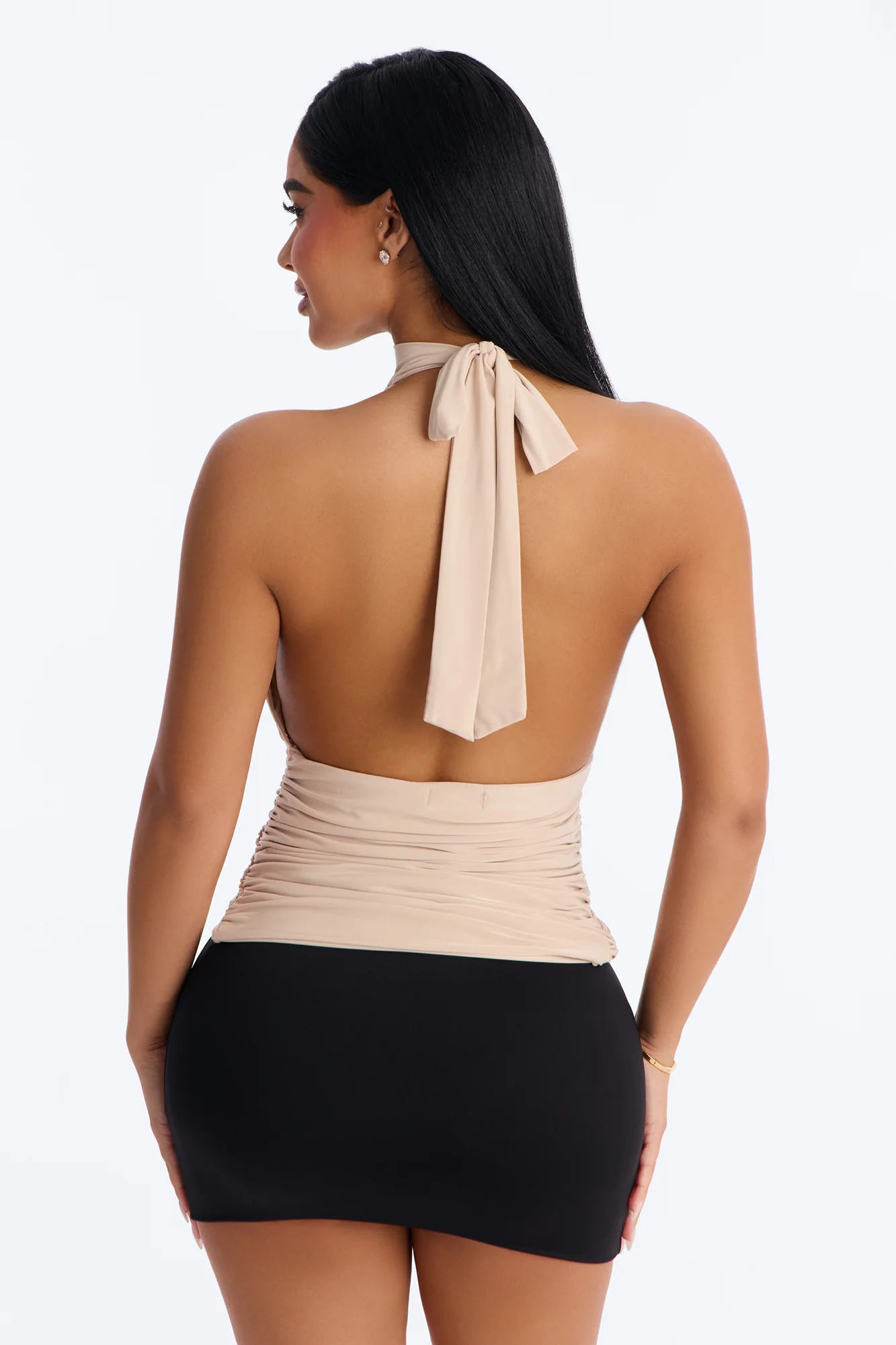 Maldives Ruched Halter Top - Stone - Image 4