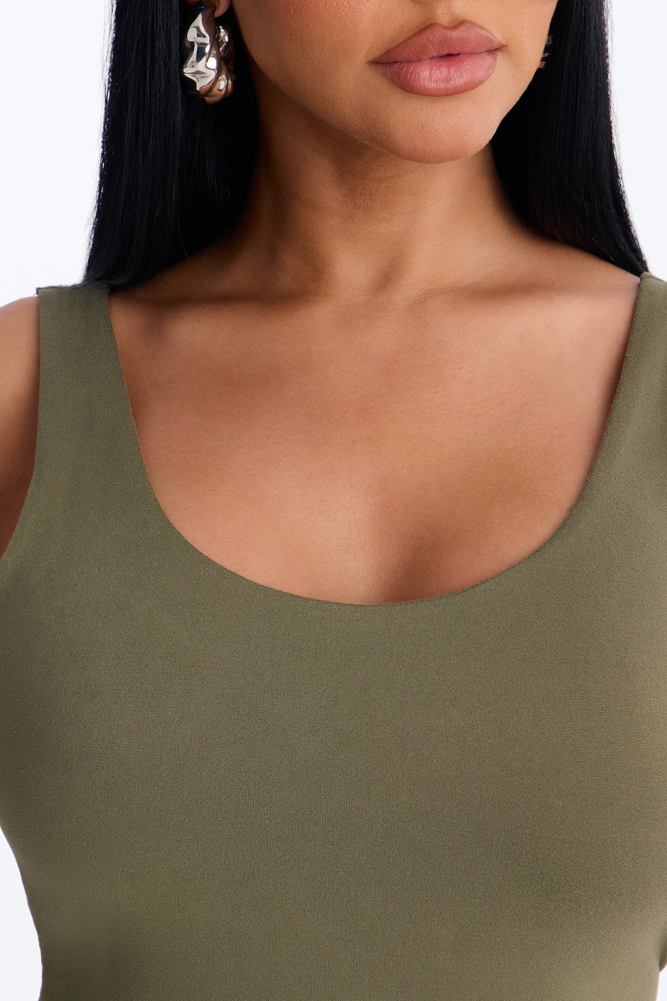 Malia Built In Bra Catsuit - Olive - Image 3